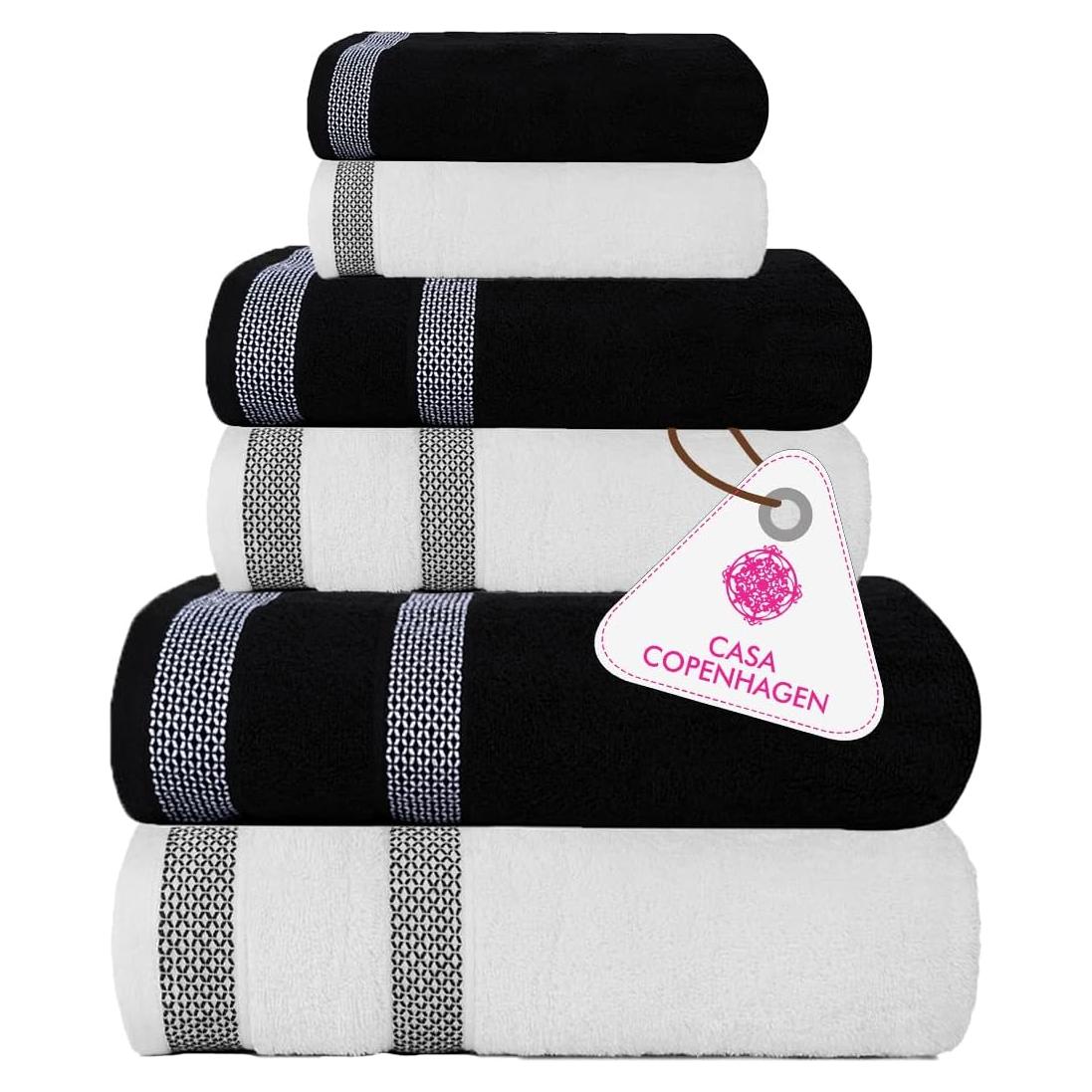 Conjunto de Toallas CASA COPENHAGEN 6 Piezas Algodón 600 GSM