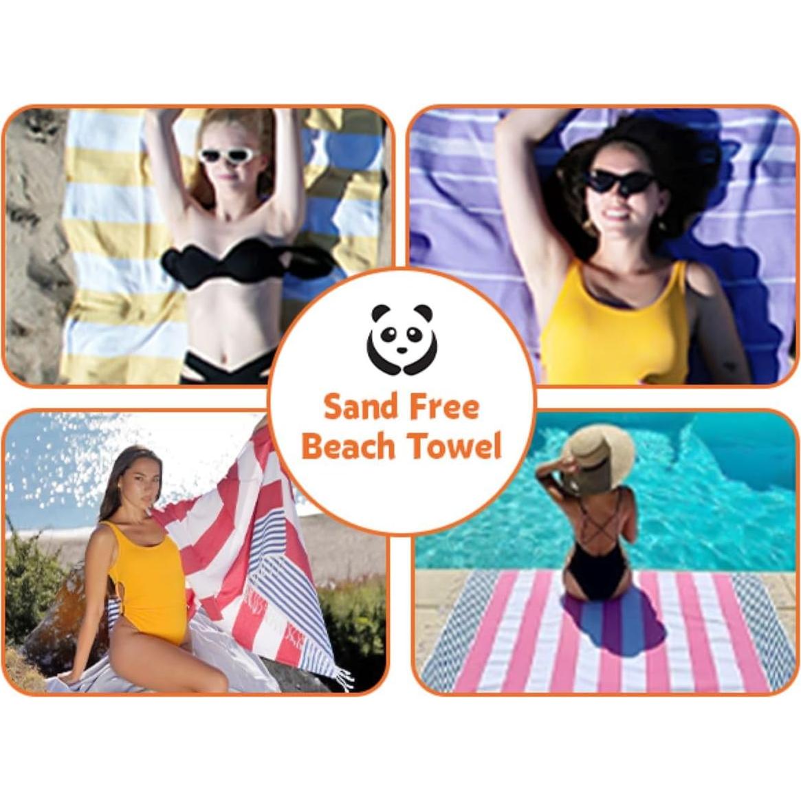 Juego de 6 Toallas de Playa Turcas HAVLULAND 100% Algodón Orgánico