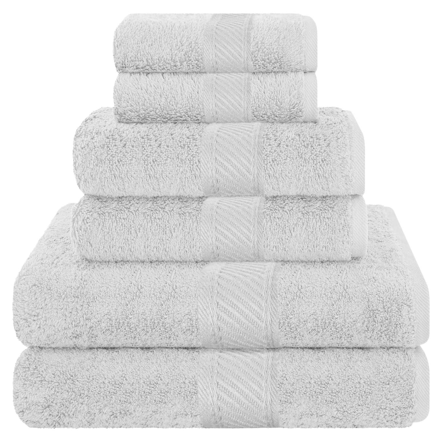 Juego de Toallas de Lujo 6 Piezas TakTick 100% Algodón Gris
