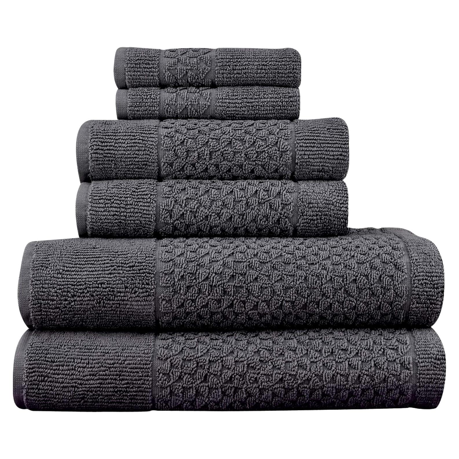 Juego de Toallas de Lujo 6 Piezas Toallas Turcas Clásicas Gris