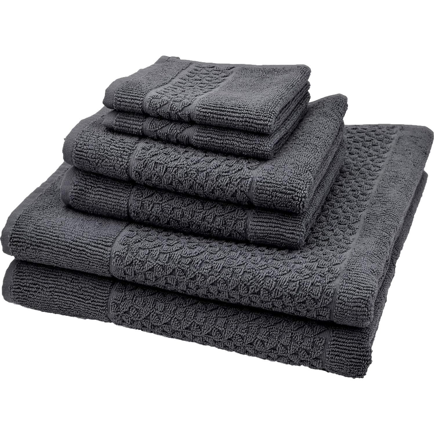 Juego de Toallas de Lujo 6 Piezas Toallas Turcas Clásicas Gris