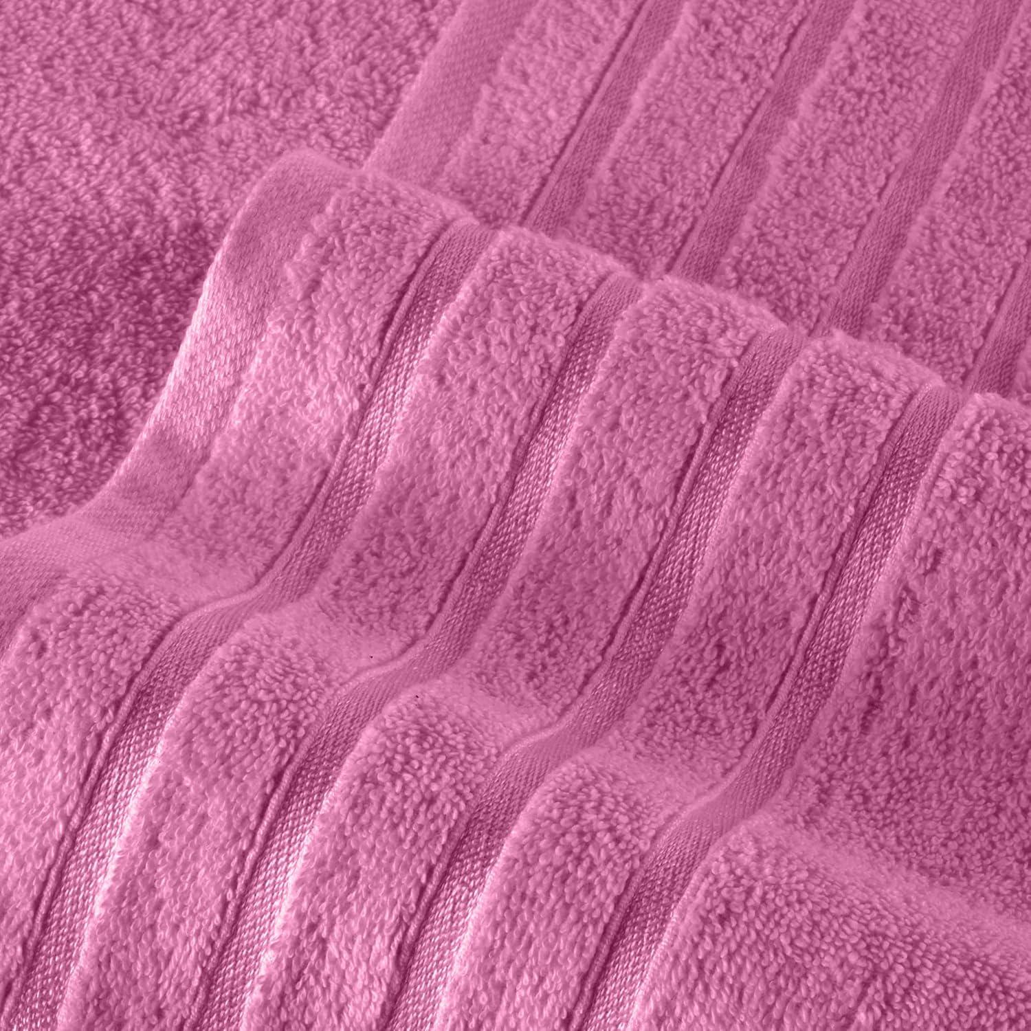 Conjunto de Toallas Premium 6 Piezas Elegant Comfort 100% Algodón Turco Rosa