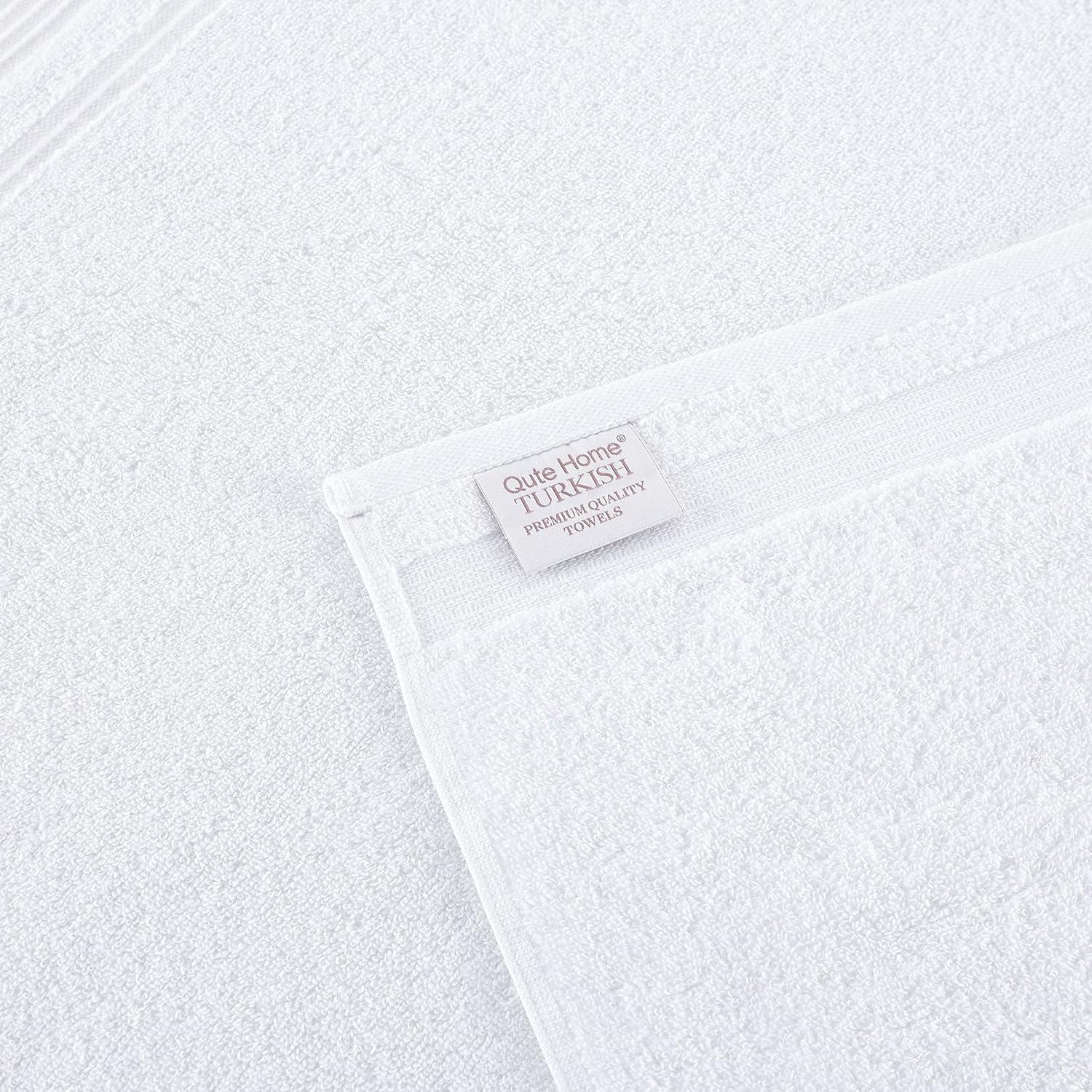 Juego de 4 Toallas de Mano Qute Home 100% Algodón Turco Blanco