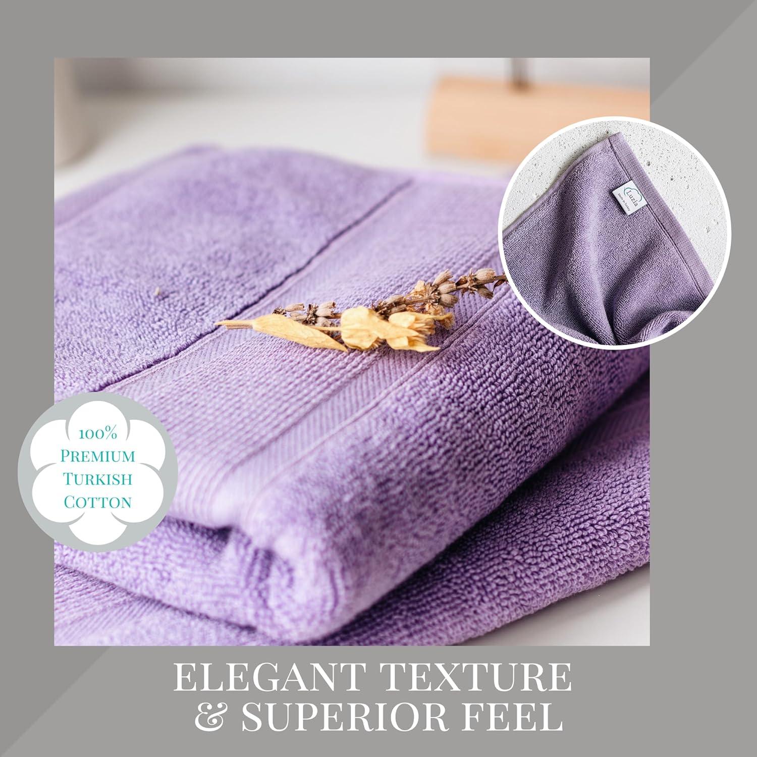Juego de Toallas de Baño Luzia 8 Piezas 100% Algodón Turco Lavanda