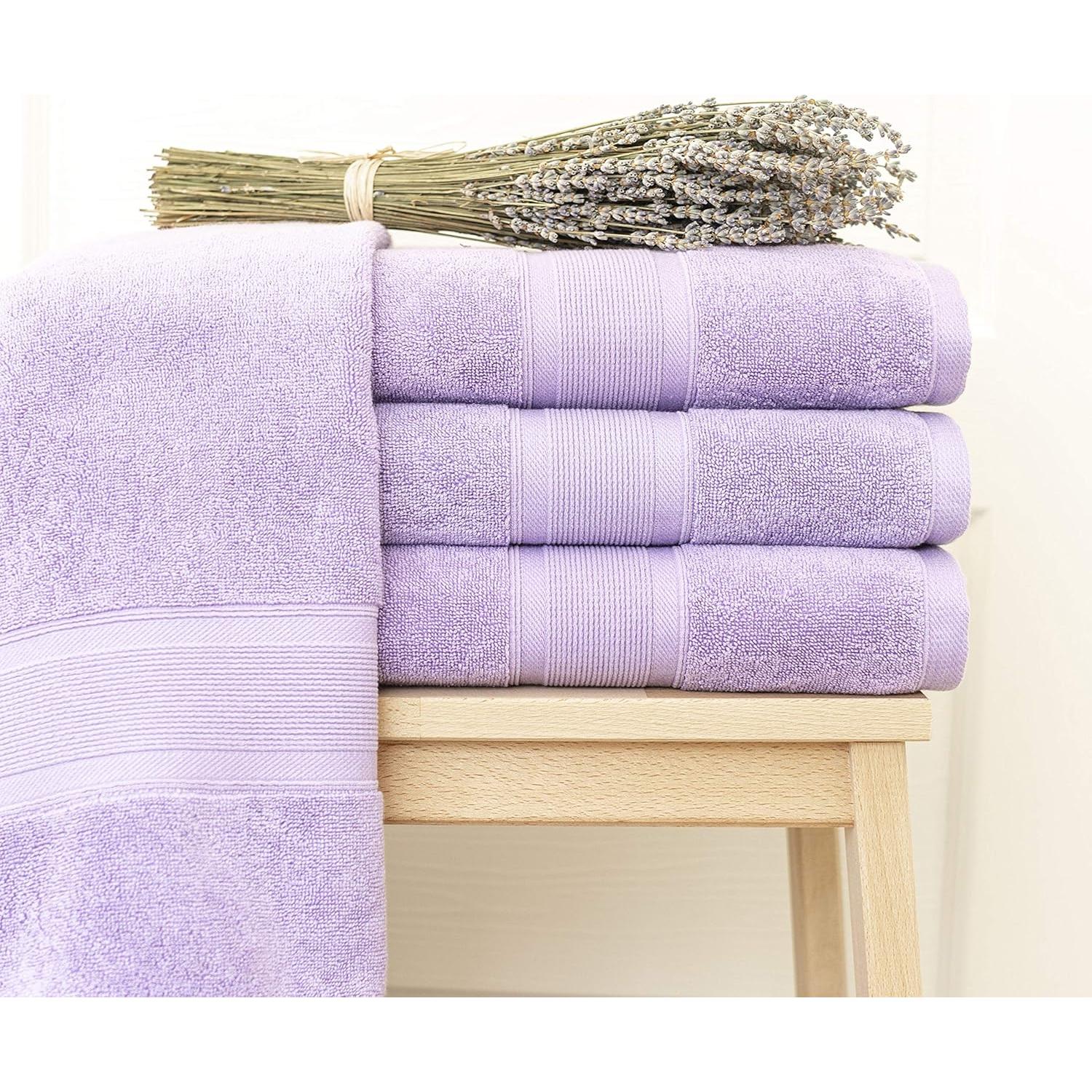 Juego de Toallas de Baño Luzia 8 Piezas 100% Algodón Turco Lavanda