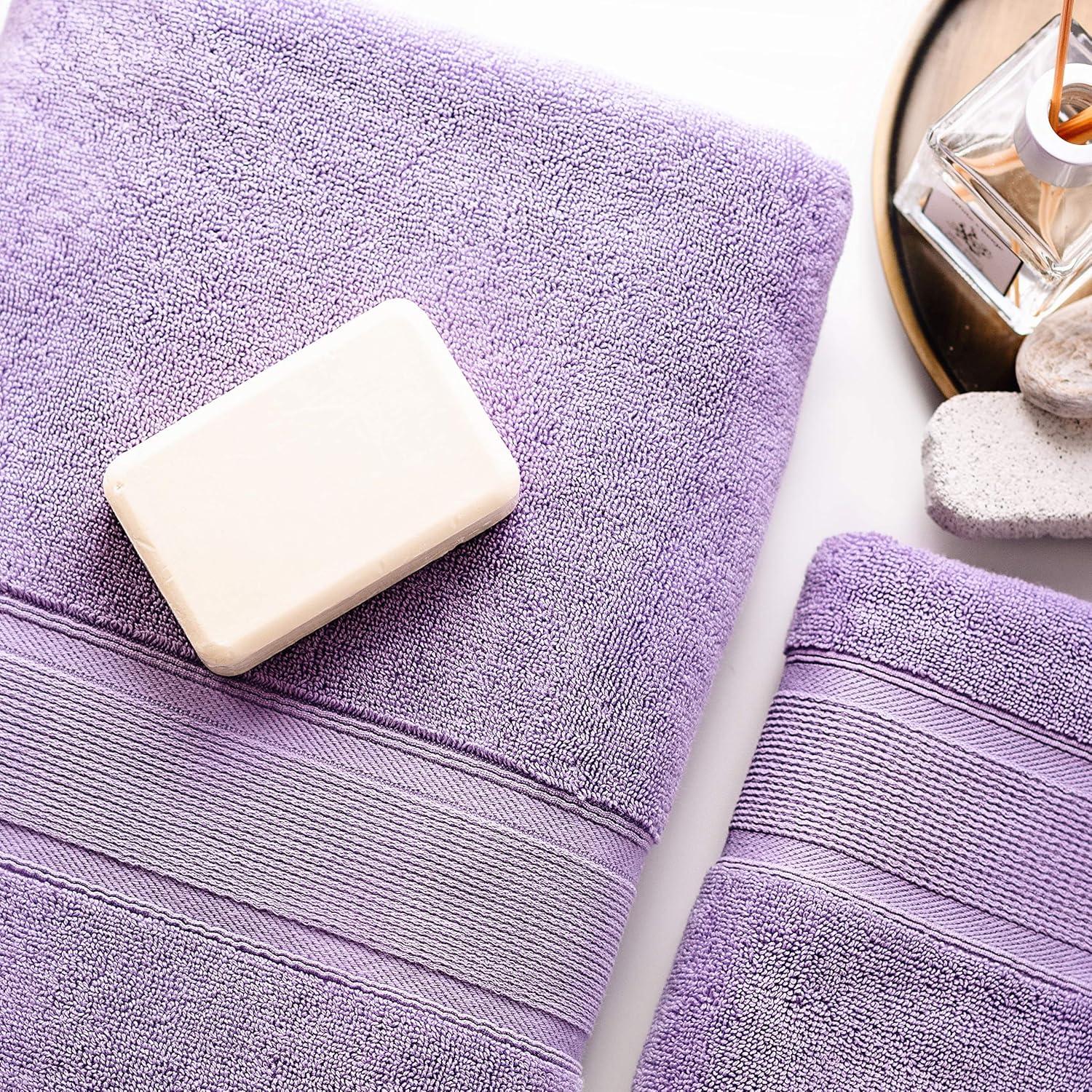 Juego de Toallas de Baño Luzia 8 Piezas 100% Algodón Turco Lavanda