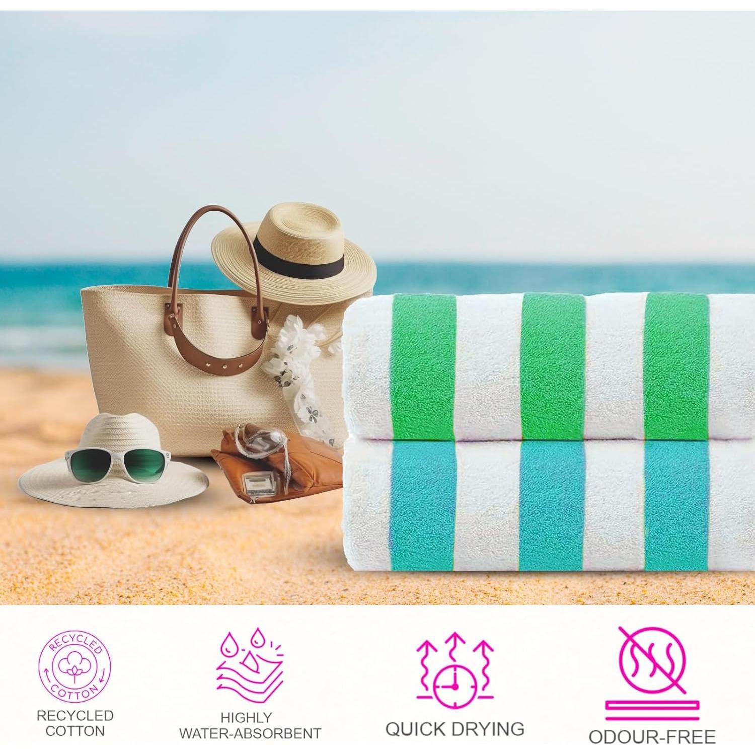 Juego de 4 Toallas de Playa CASA COPENHAGEN 76x152 cm Algodón