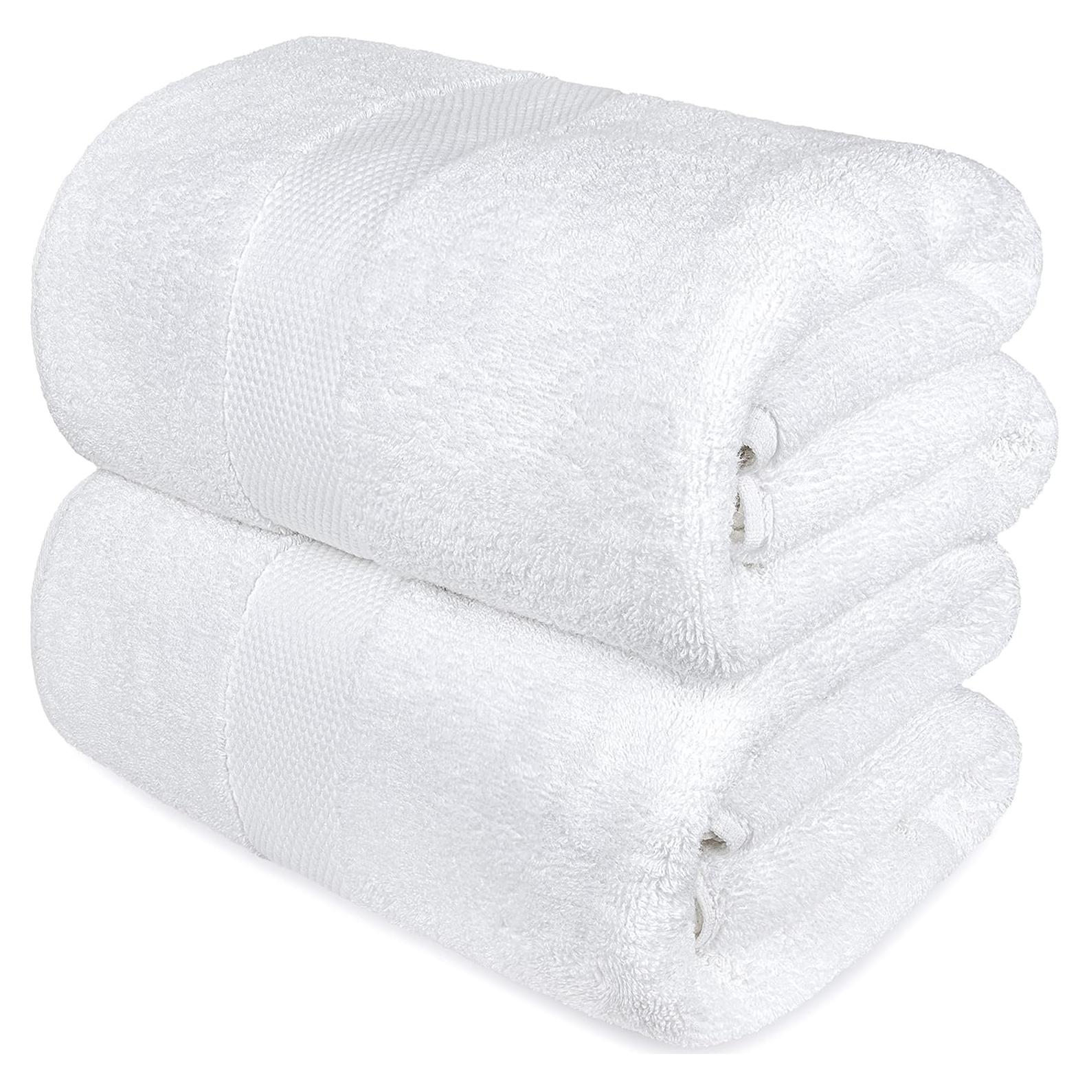 Toallas de Baño Blancas de Algodón Egipcio White Classic - 76x142 cm, Juego de 2