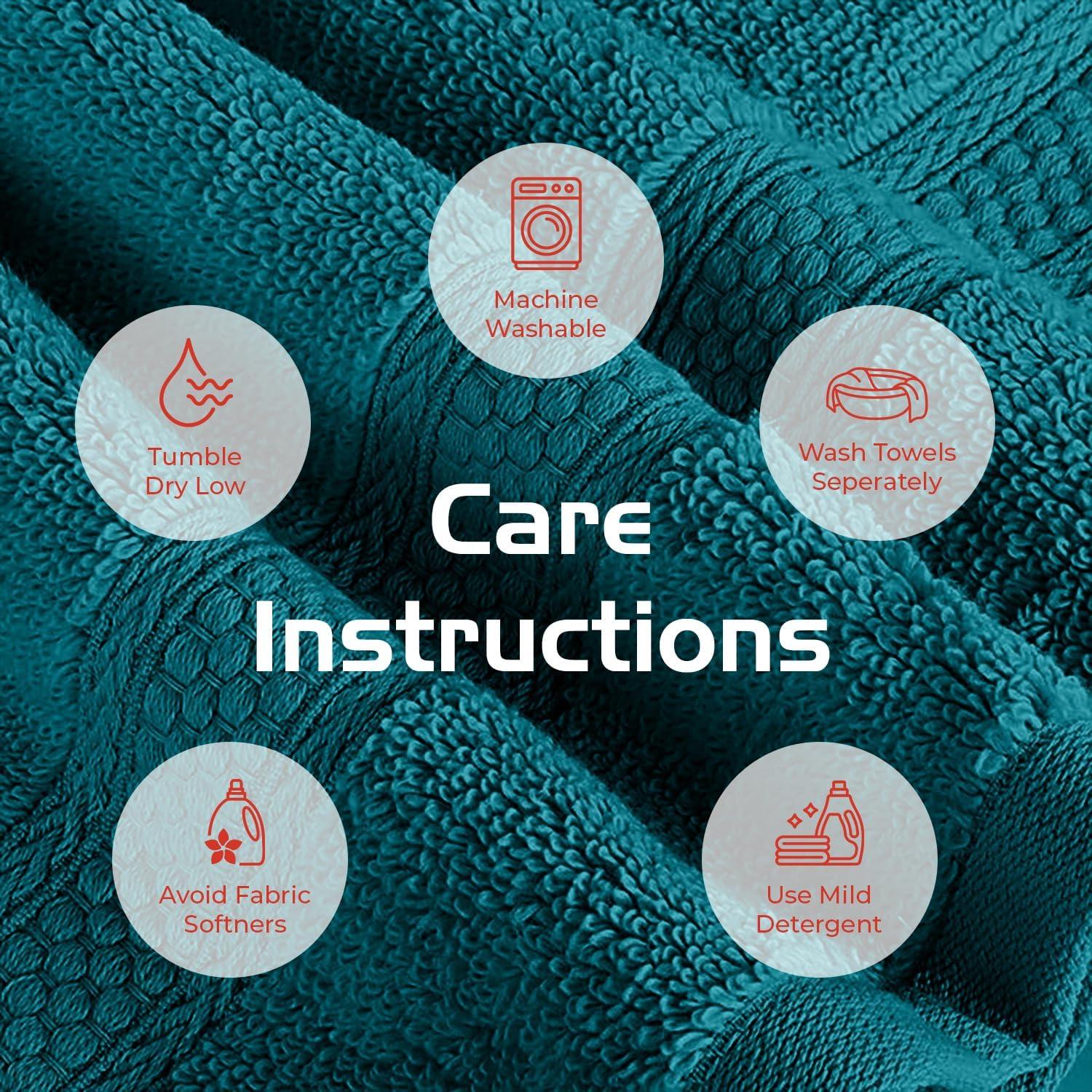 Juego de Toallas de Baño RIVERSIDE 100% Algodón Peinado 4 Pzas 68.6x137.2 cm Verde Azulado