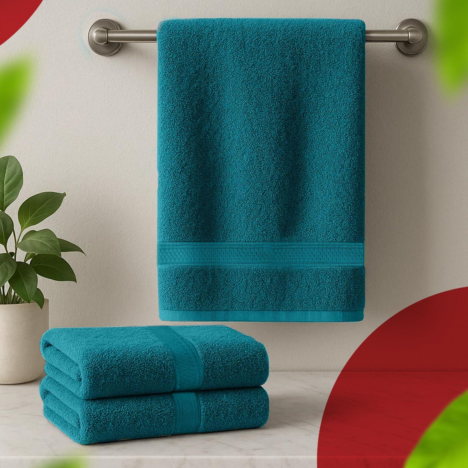 Juego de Toallas de Baño RIVERSIDE 100% Algodón Peinado 4 Pzas 68.6x137.2 cm Verde Azulado