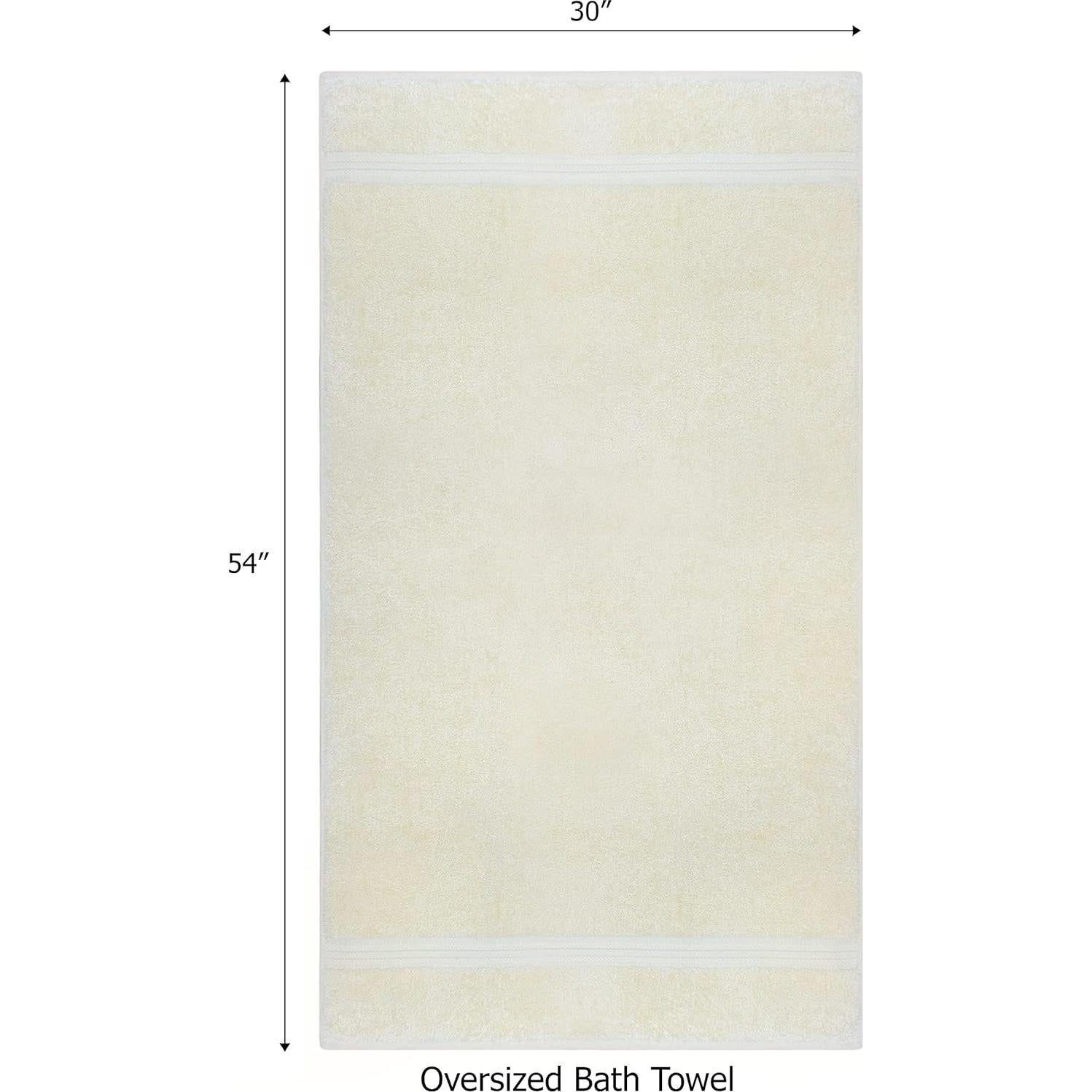 Juego de 4 Toallas de Baño COTTON CRAFT Marfil 580 GSM