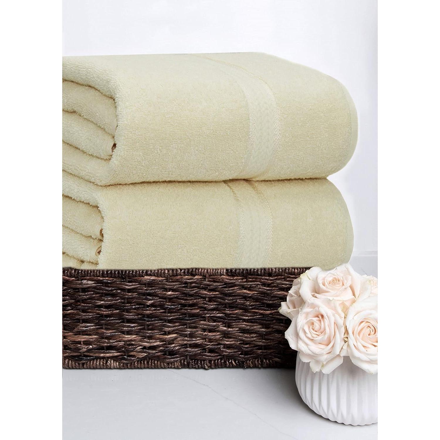 Juego de 4 Toallas de Baño COTTON CRAFT Marfil 580 GSM