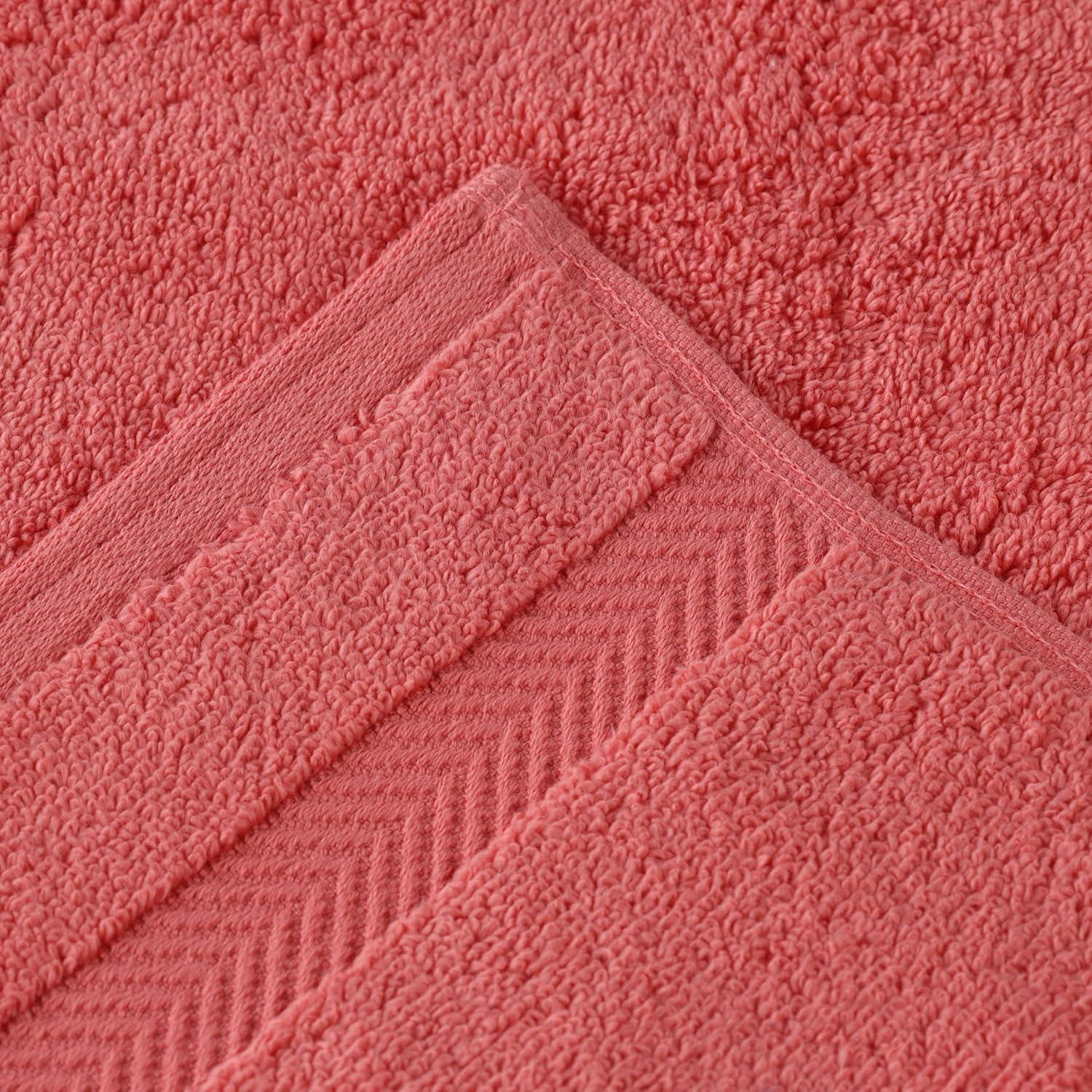 Juego de Toallas de Baño Superior Zero Twist 100% Algodón 6 Piezas Coral