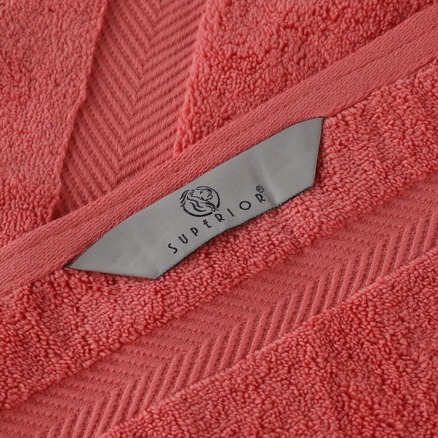 Juego de Toallas de Baño Superior Zero Twist 100% Algodón 6 Piezas Coral