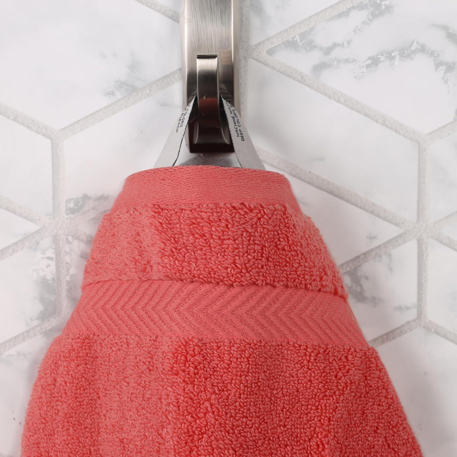 Juego de Toallas de Baño Superior Zero Twist 100% Algodón 6 Piezas Coral