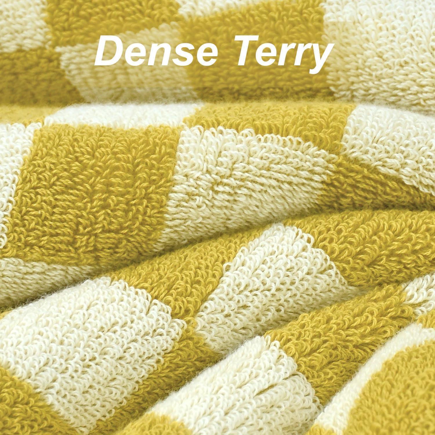 Juego de 2 Toallas de Baño Jacquotha Algodón 70x140 cm Amarillo