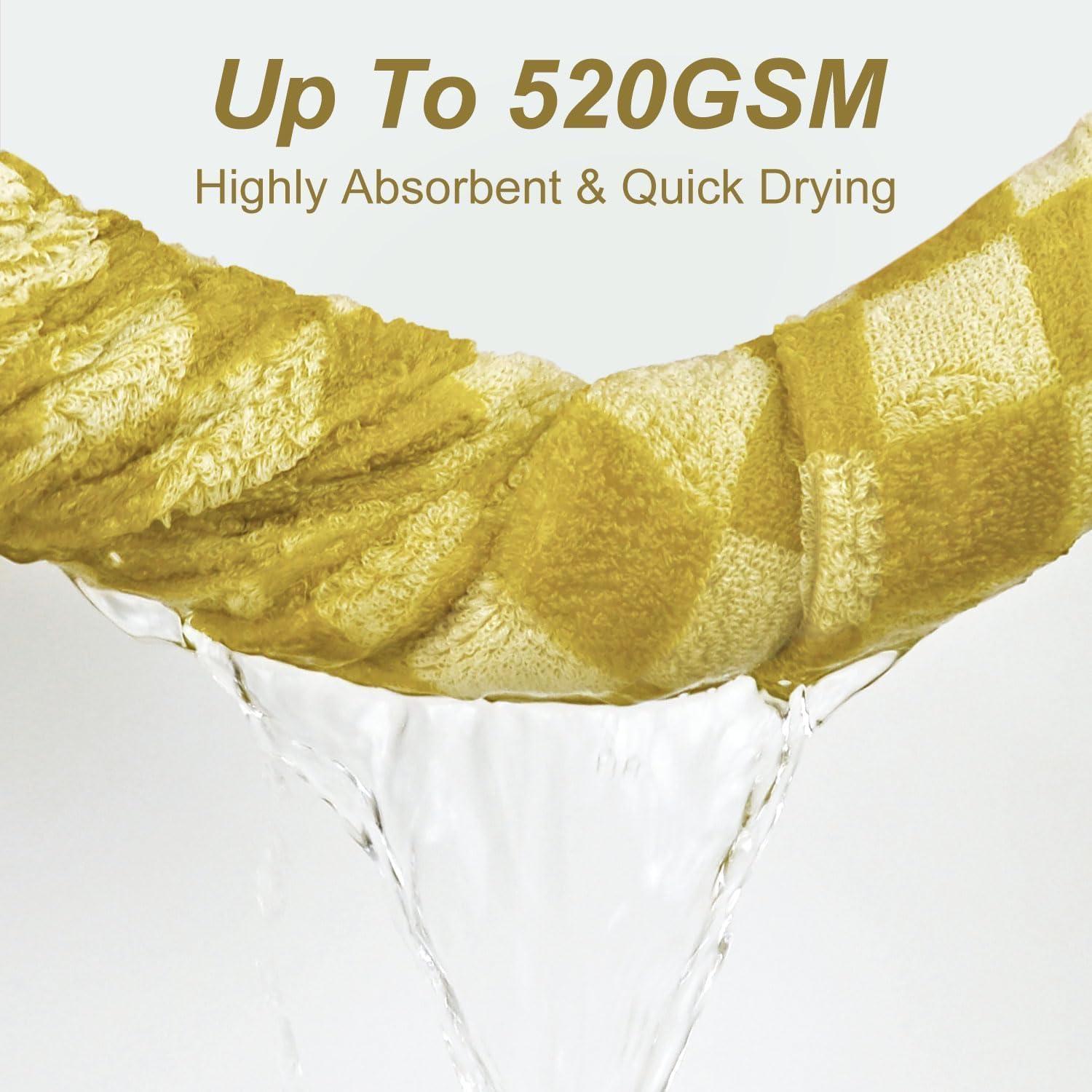 Juego de 2 Toallas de Baño Jacquotha Algodón 70x140 cm Amarillo