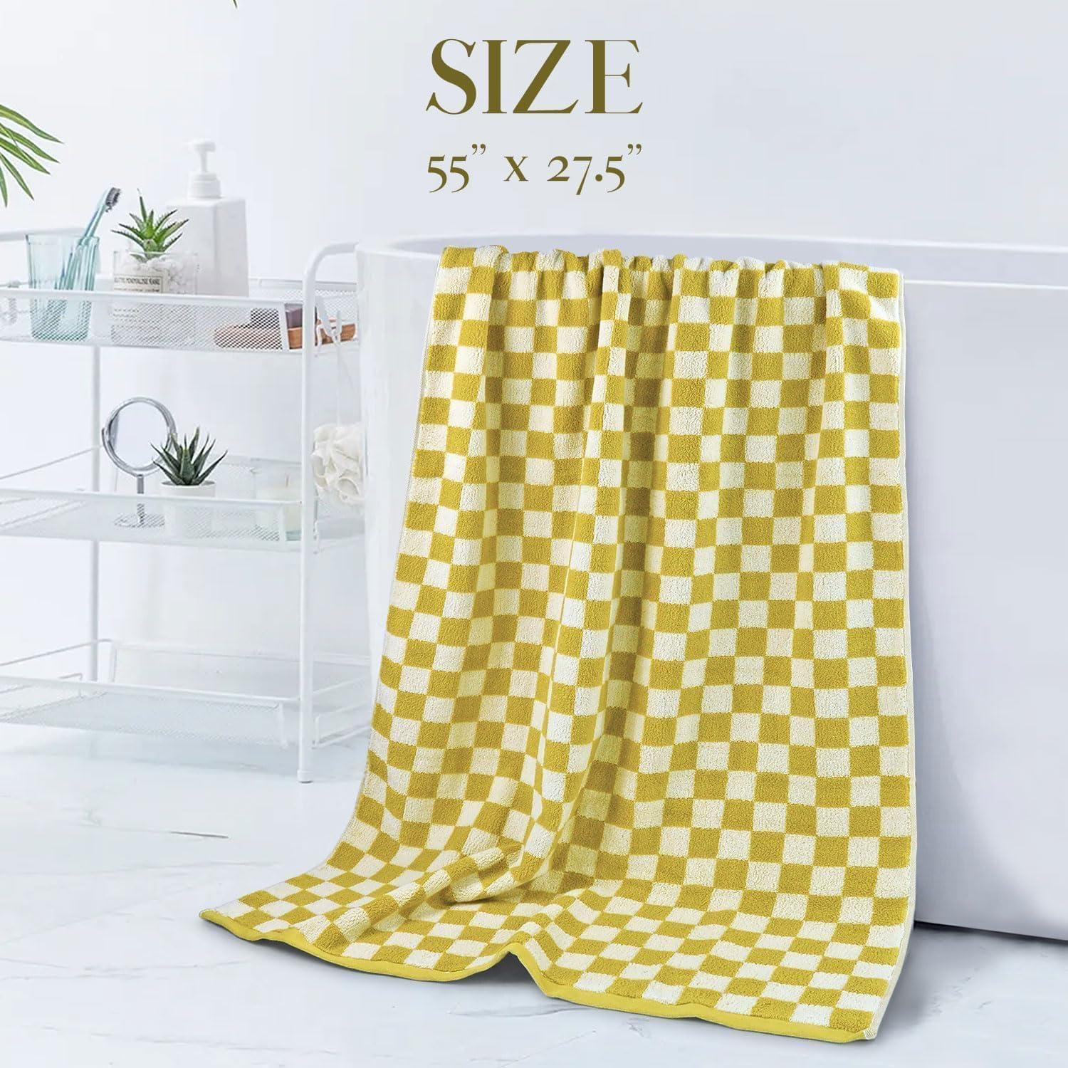 Juego de 2 Toallas de Baño Jacquotha Algodón 70x140 cm Amarillo