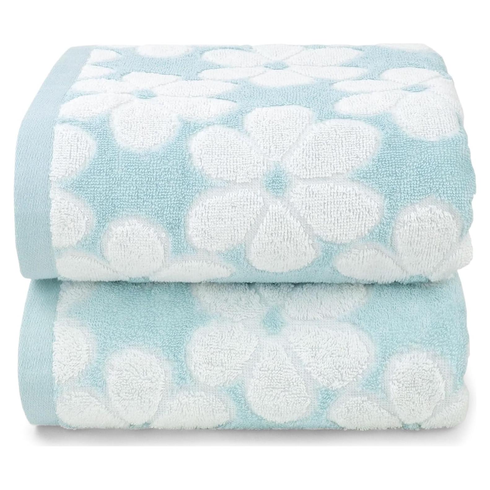 Juego de 2 Toallas de Baño Jacquotha Algodón Floral 70x140cm