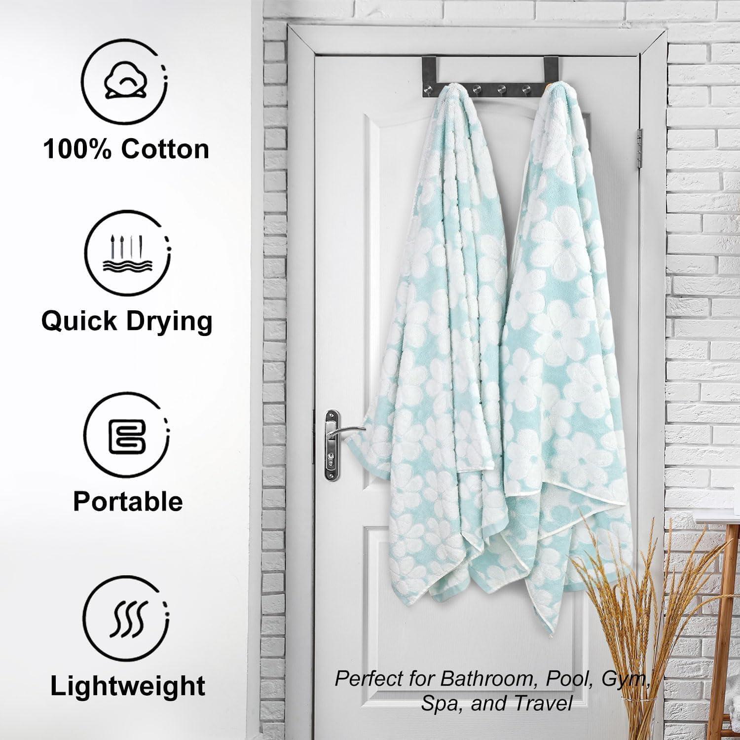 Juego de 2 Toallas de Baño Jacquotha Algodón Floral 70x140cm