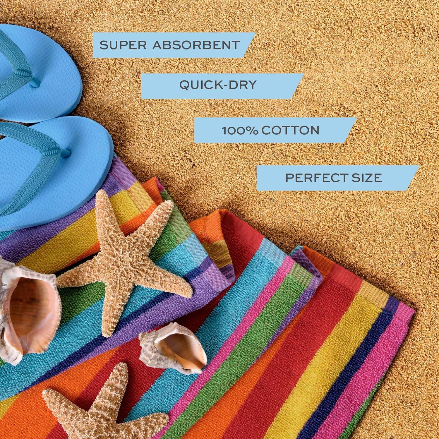 Toallas de Playa White Classic 76x152 cm, Paquete de 4, Algodón