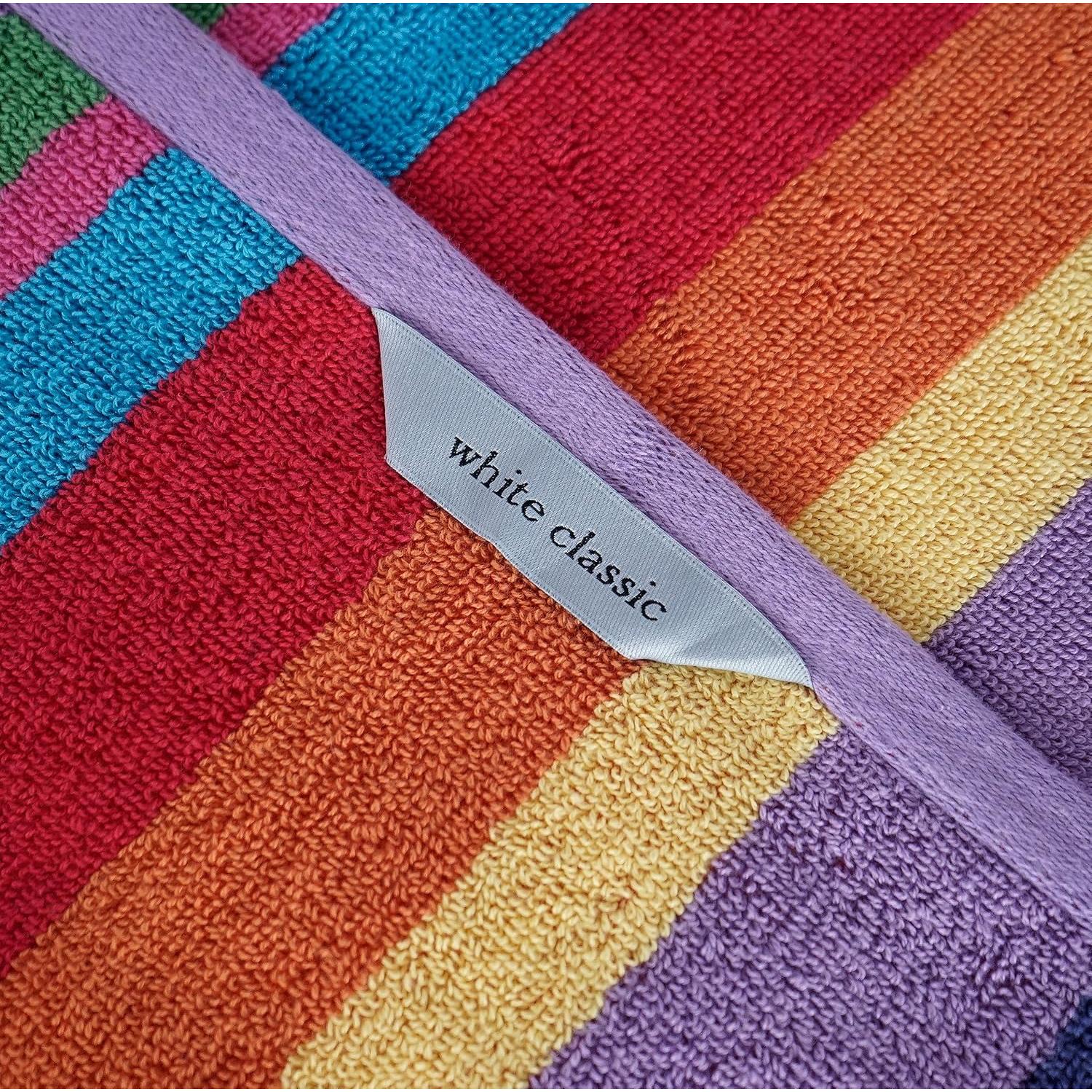 Toallas de Playa White Classic 76x152 cm, Paquete de 4, Algodón