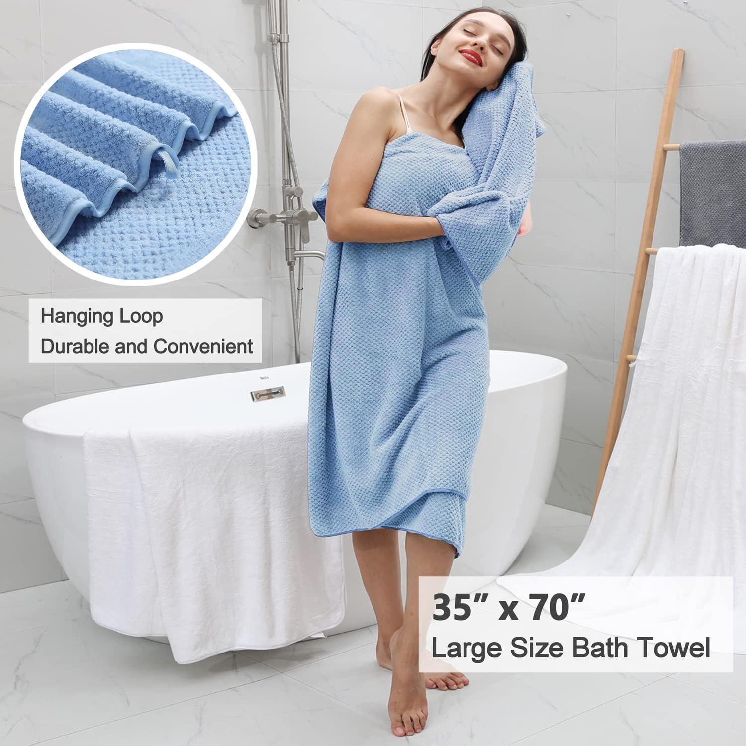 Juego de Toallas de Baño Oliven Azul 8 Piezas 600GSM