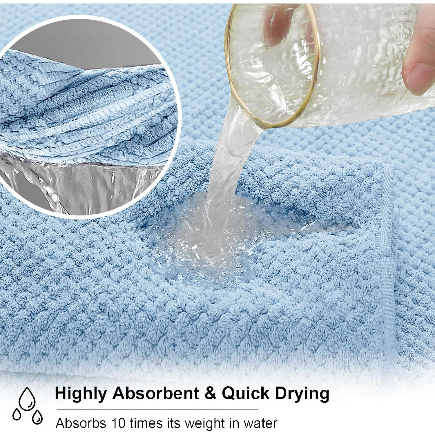 Juego de Toallas de Baño Oliven Azul 8 Piezas 600GSM