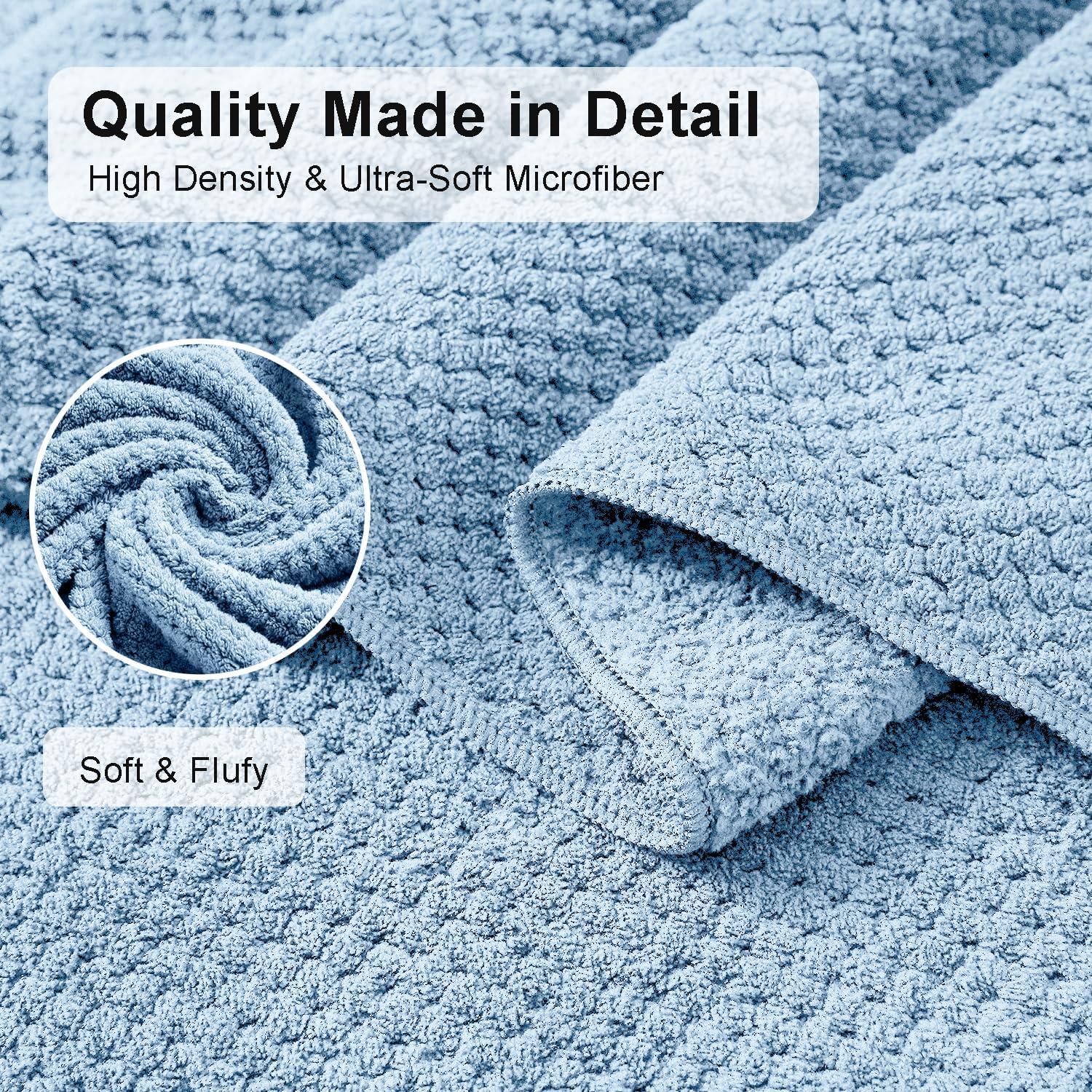 Juego de Toallas de Baño Oliven Azul 8 Piezas 600GSM