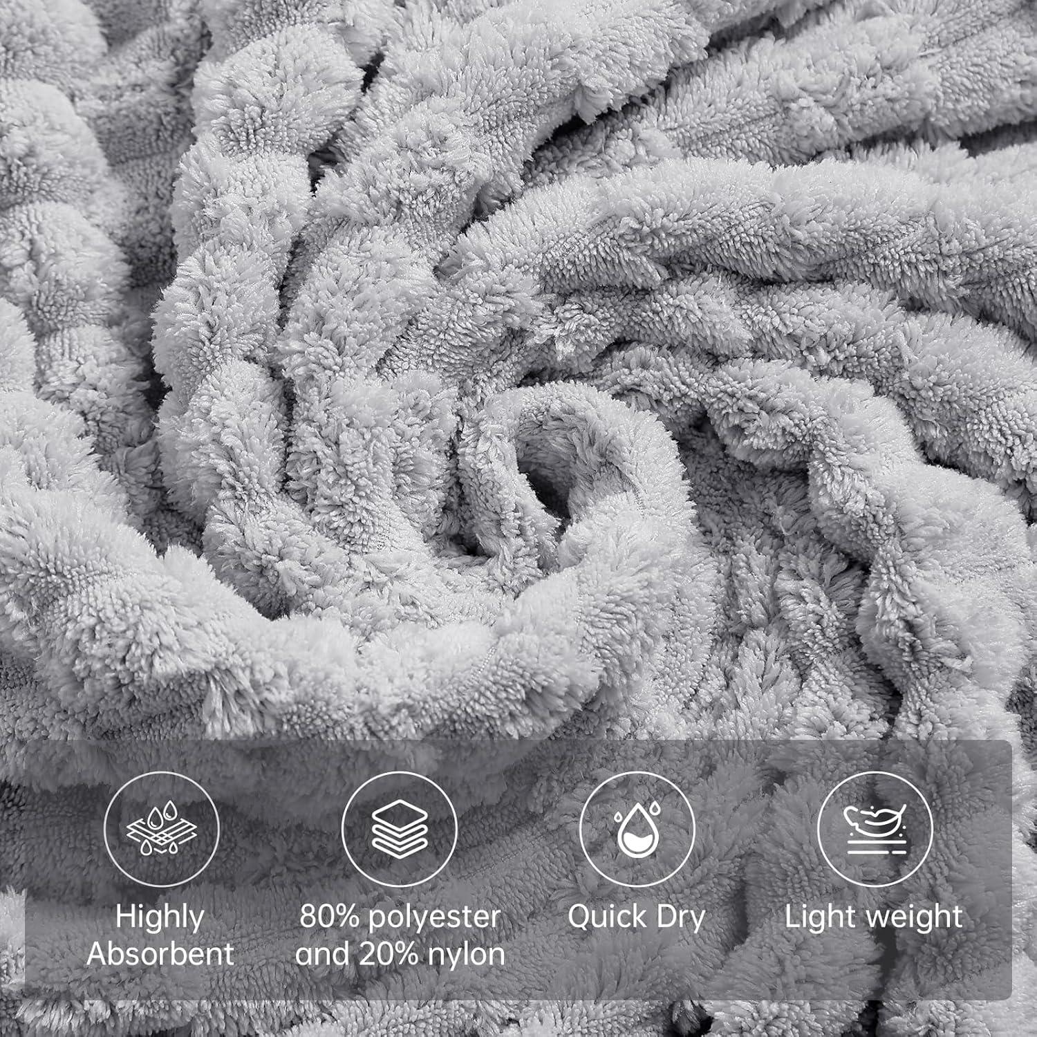 Juego de Toallas de Baño NALIVO 6 Piezas Extra Grande Gris