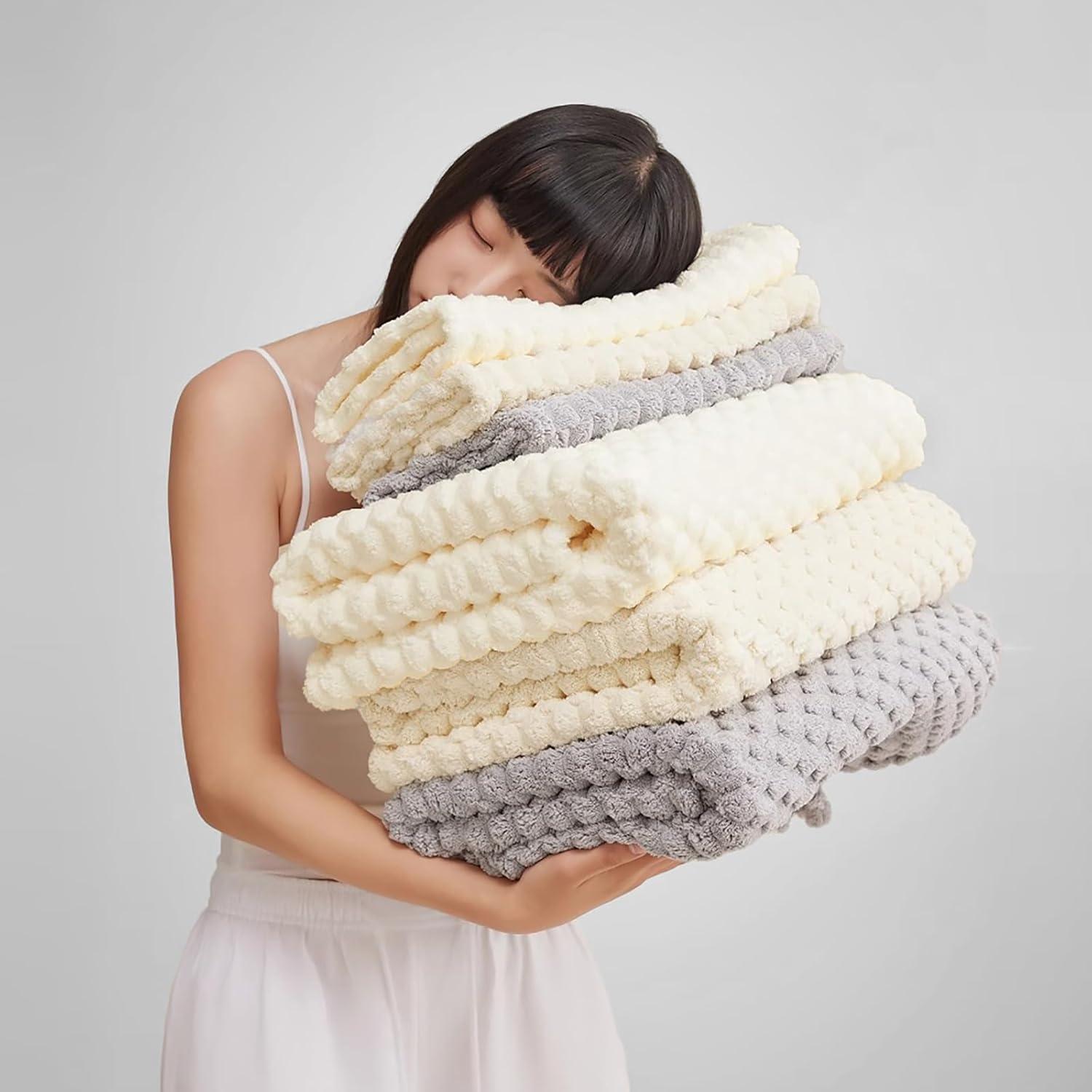 Juego de Toallas de Baño NALIVO 6 Piezas Extra Grande Gris