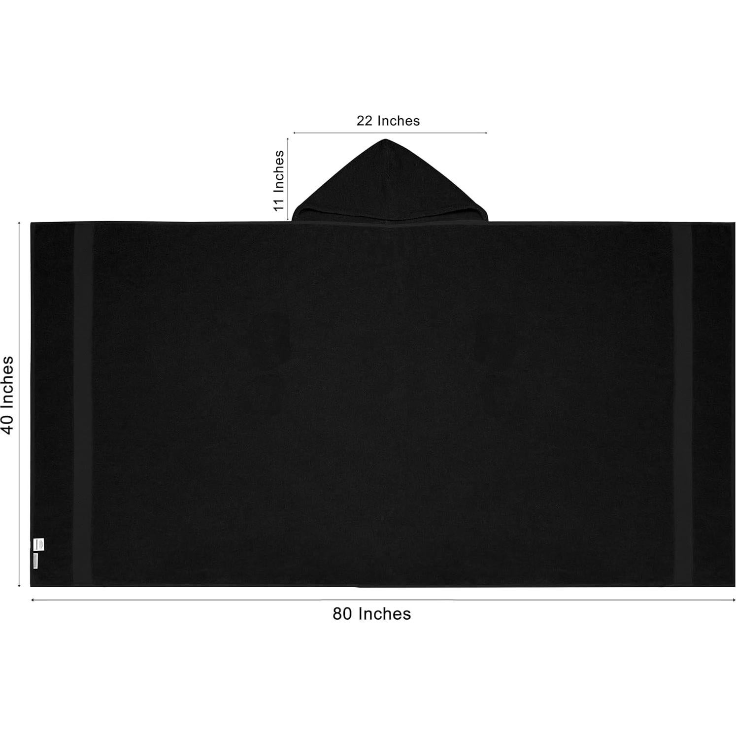Toalla con Capucha COTTON CRAFT 101.6x203.2cm 700GSM Algodón Negro
