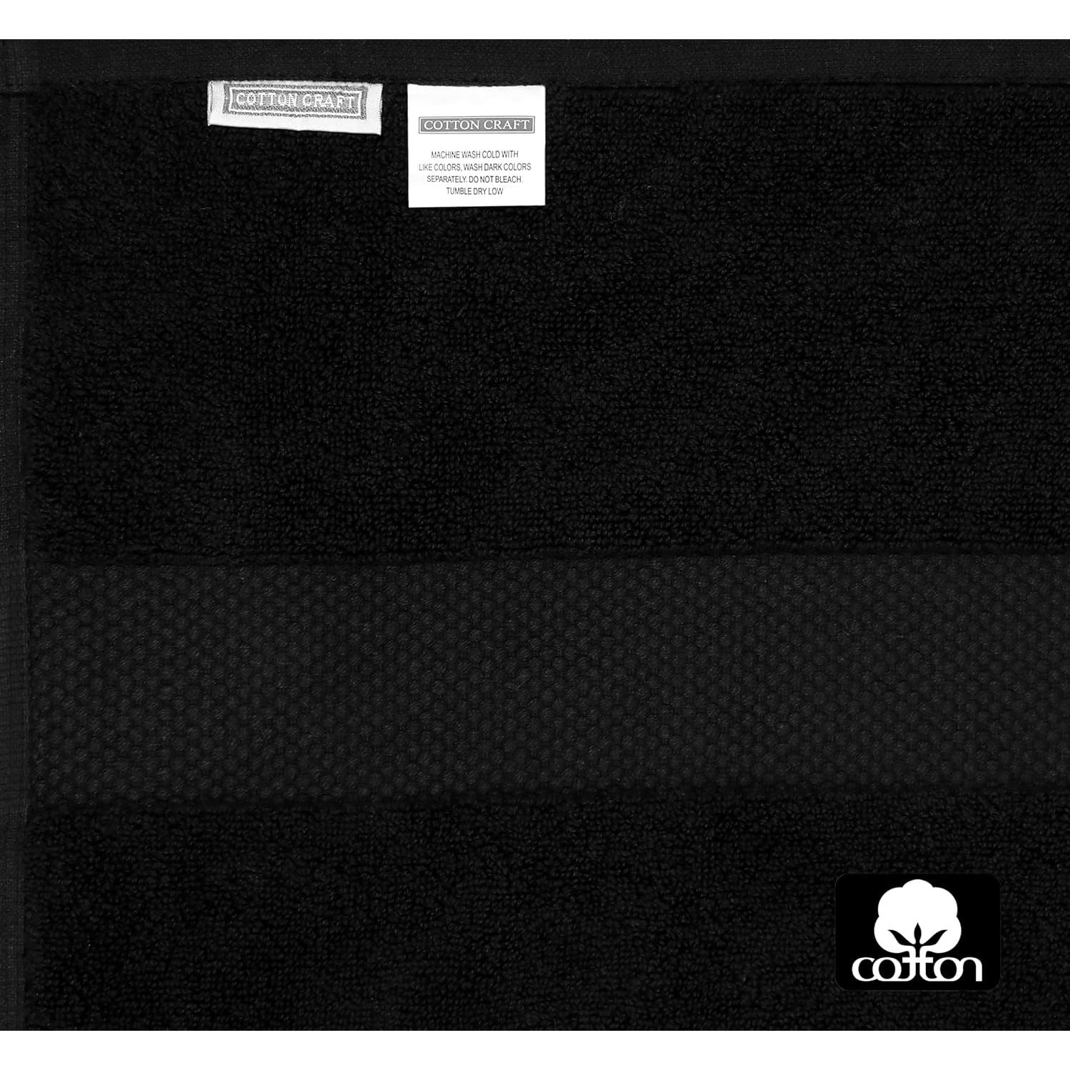 Toalla con Capucha COTTON CRAFT 101.6x203.2cm 700GSM Algodón Negro