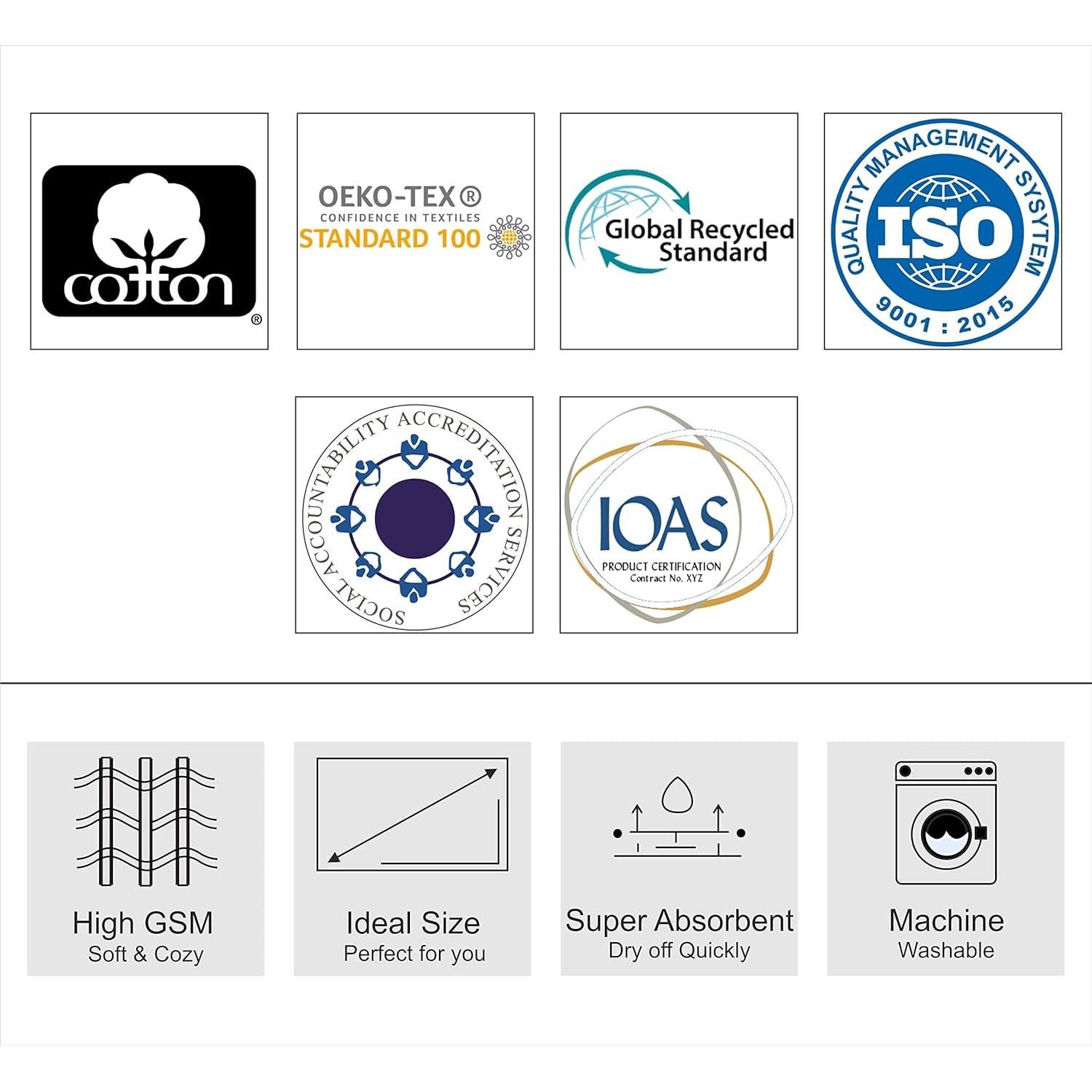 Toalla con Capucha COTTON CRAFT 101.6x203.2cm 700GSM Algodón Negro