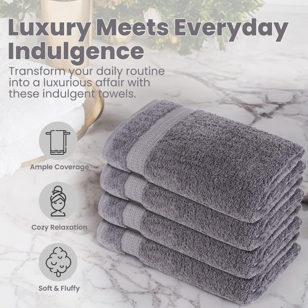 Pack de 4 Toallas de Baño Premium Organix 100% Algodón 700 GSM