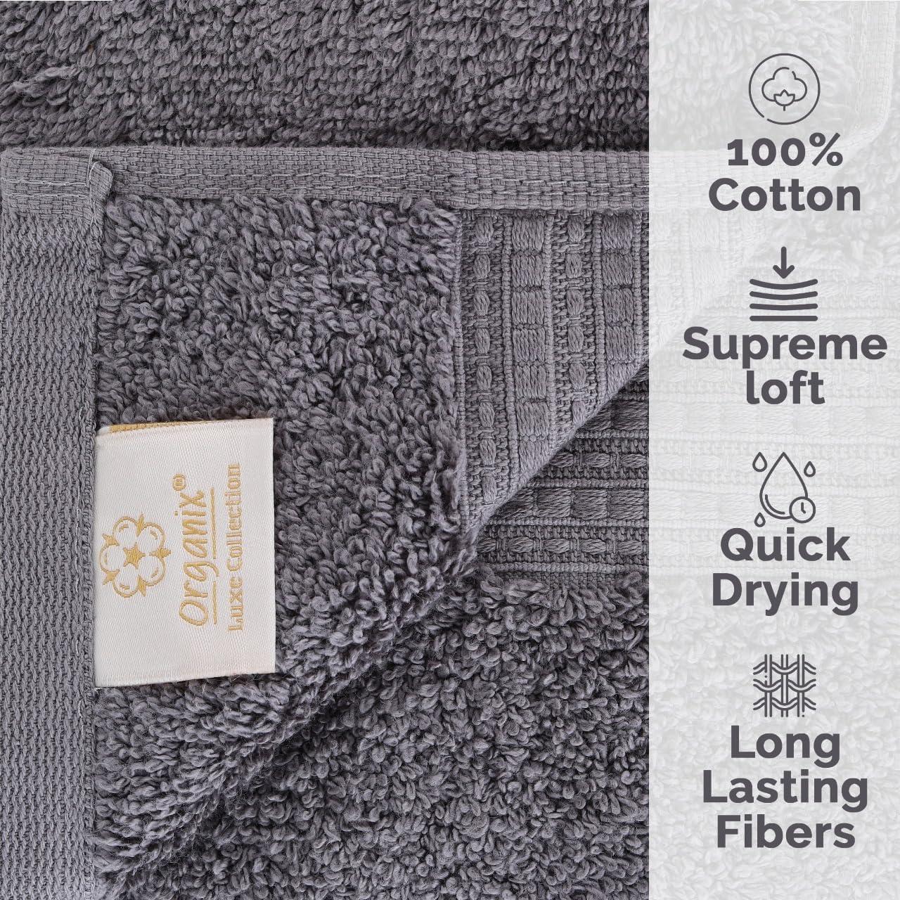 Pack de 4 Toallas de Baño Premium Organix 100% Algodón 700 GSM