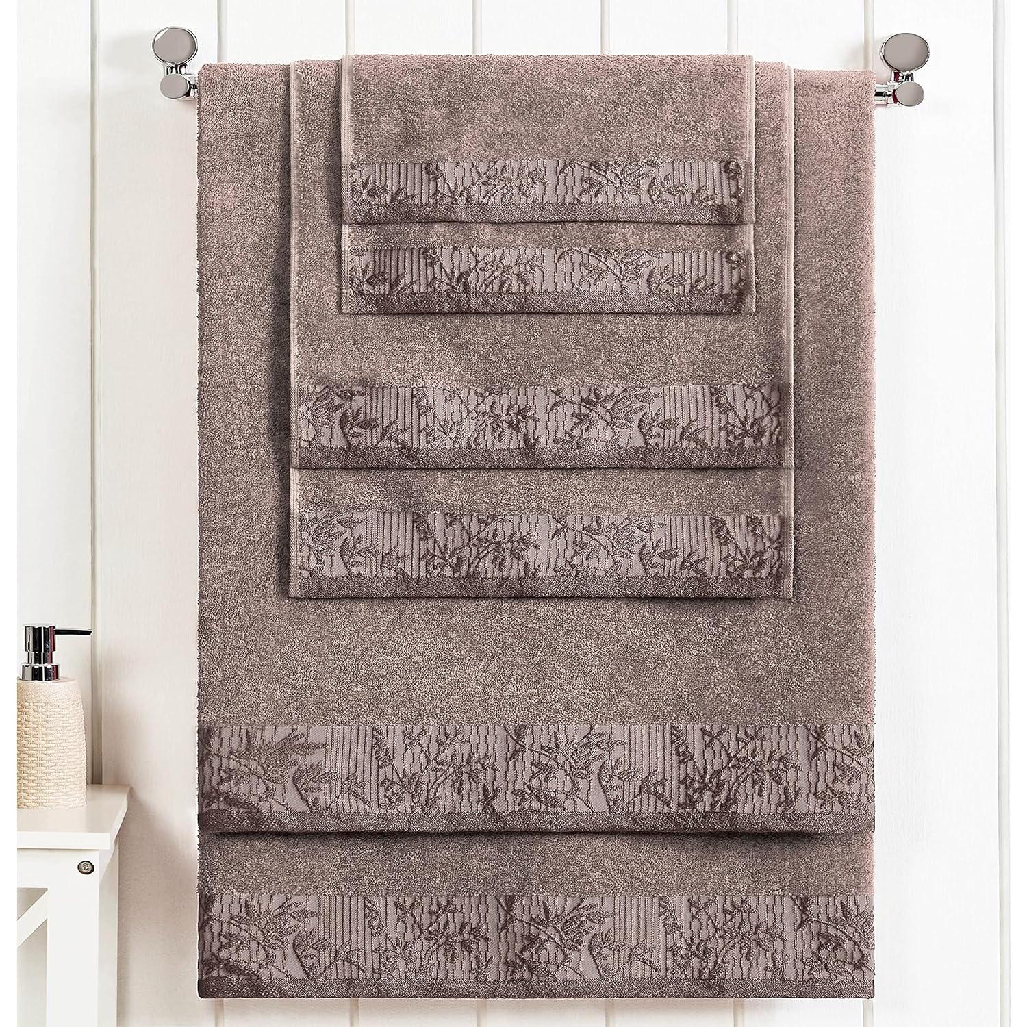 Juego de Toallas de Algodón Superior Wisteria 6 Piezas Marrón
