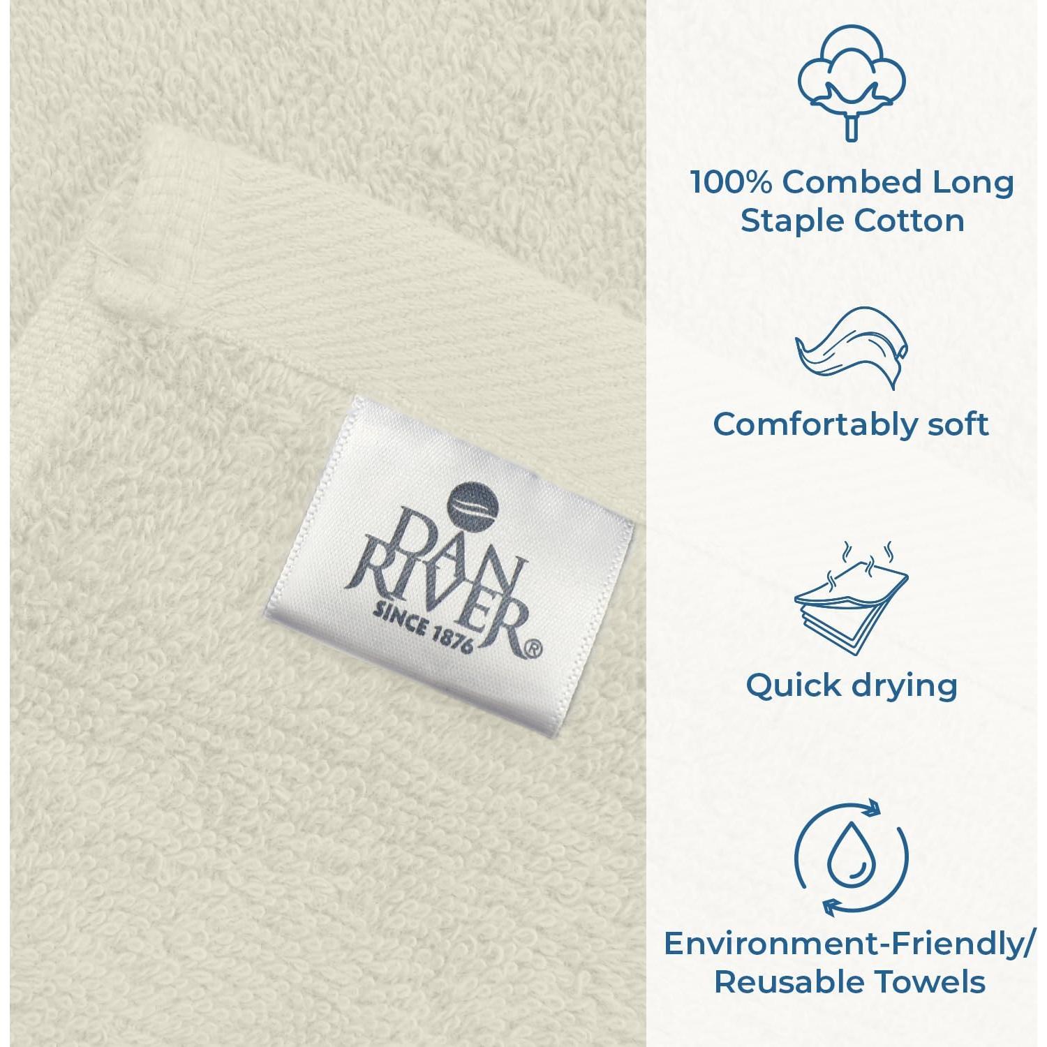 Conjunto de Toallas de Baño DAN RIVER 4 Piezas 68.5x137 cm 100% Algodón