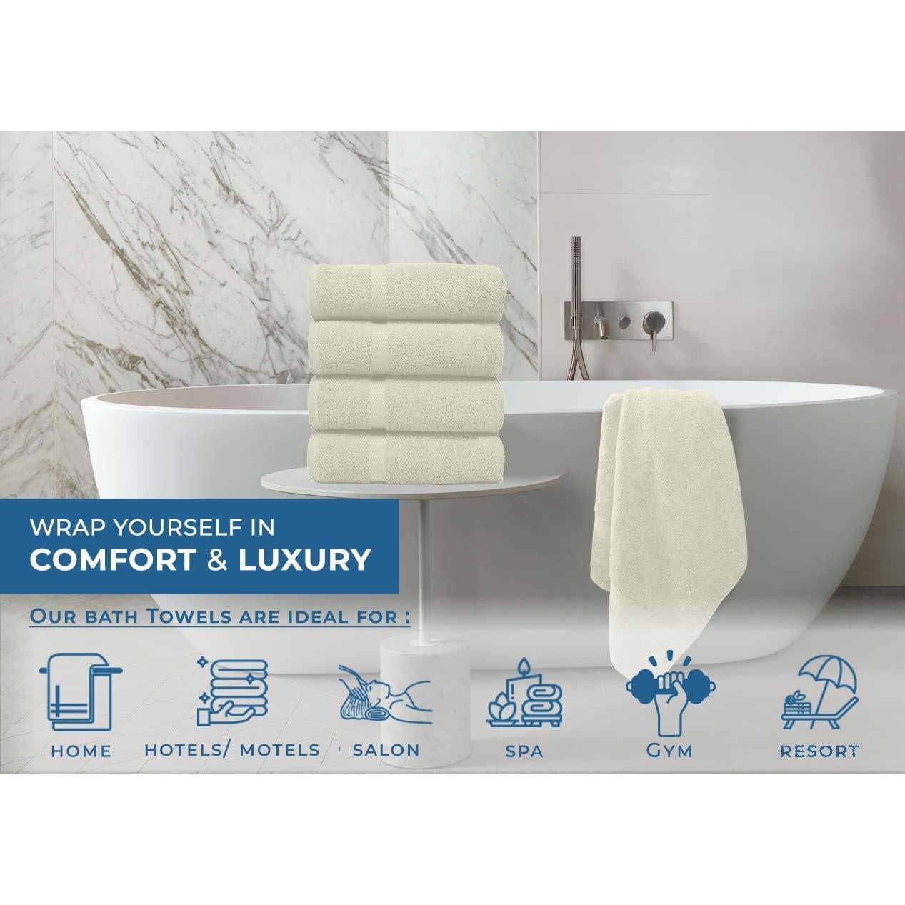 Conjunto de Toallas de Baño DAN RIVER 4 Piezas 68.5x137 cm 100% Algodón