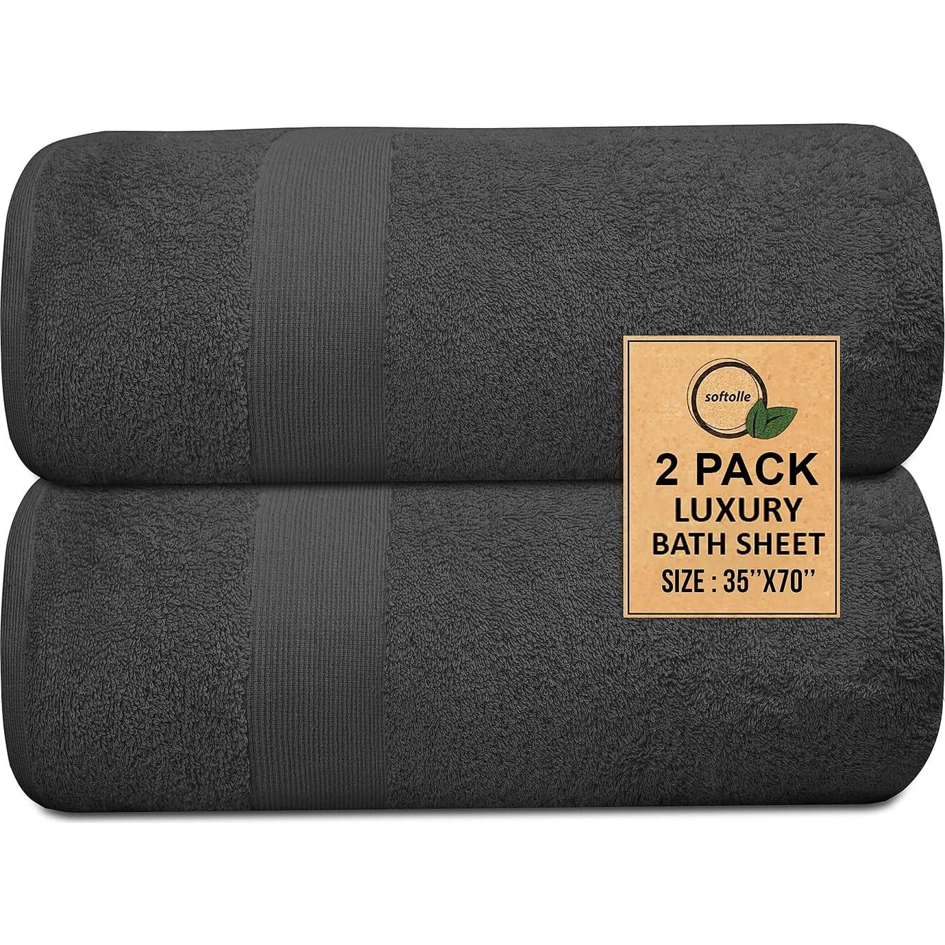 Toallas de Baño de Lujo Softolle 100% Algodón 89x178 cm - 2 Pzas