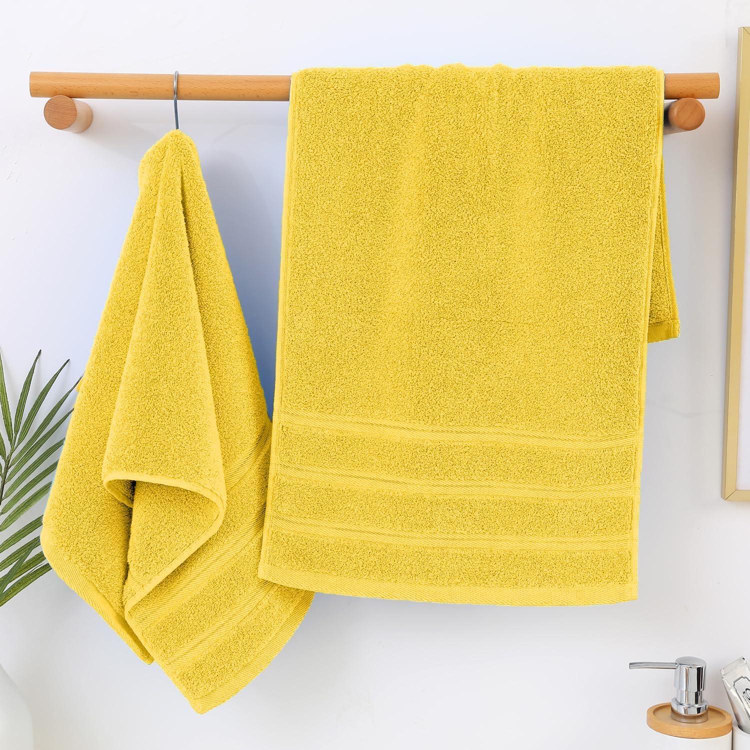 Juego de Toallas de Baño ZISH - 6 Piezas Algodón Turco Amarillo