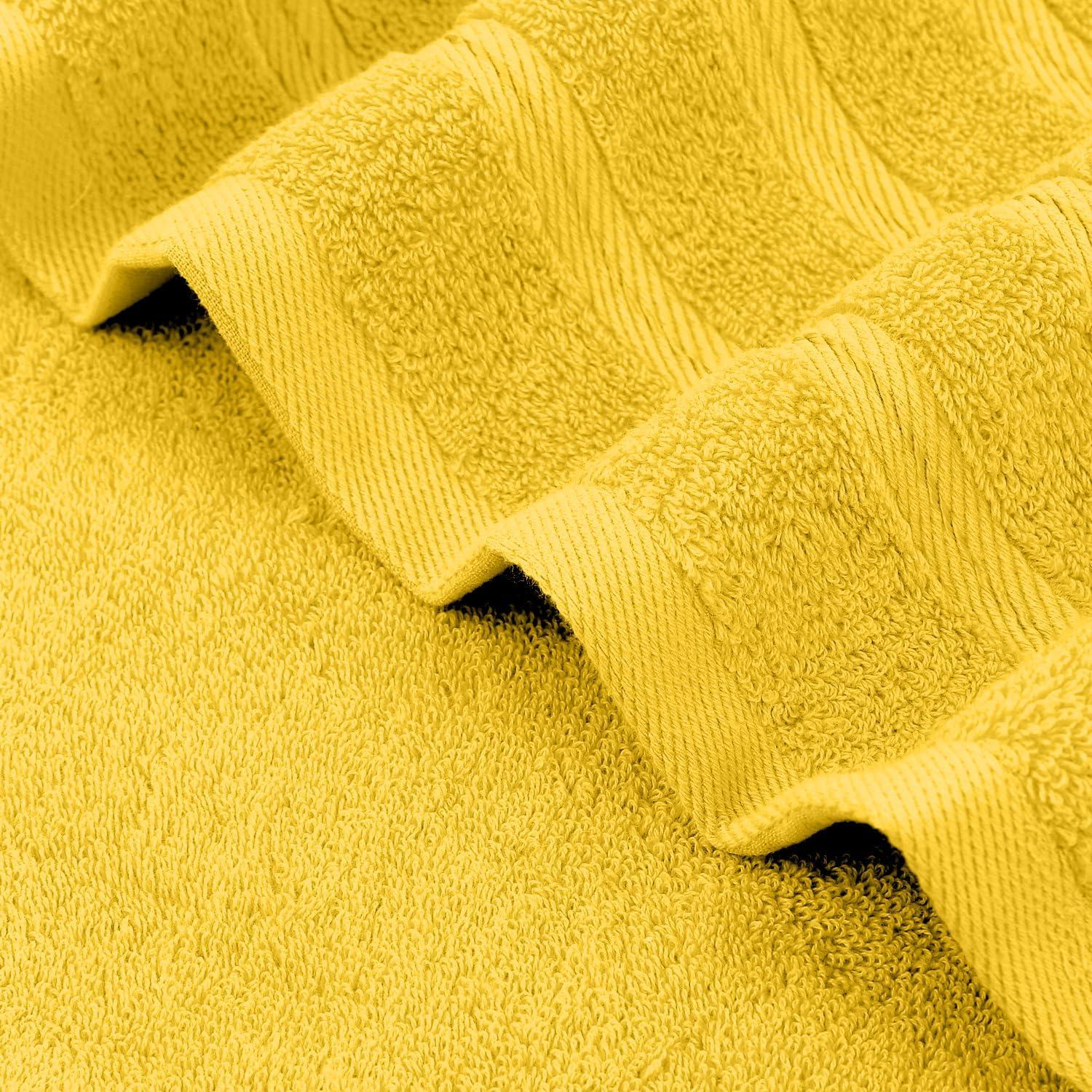 Juego de Toallas de Baño ZISH - 6 Piezas Algodón Turco Amarillo