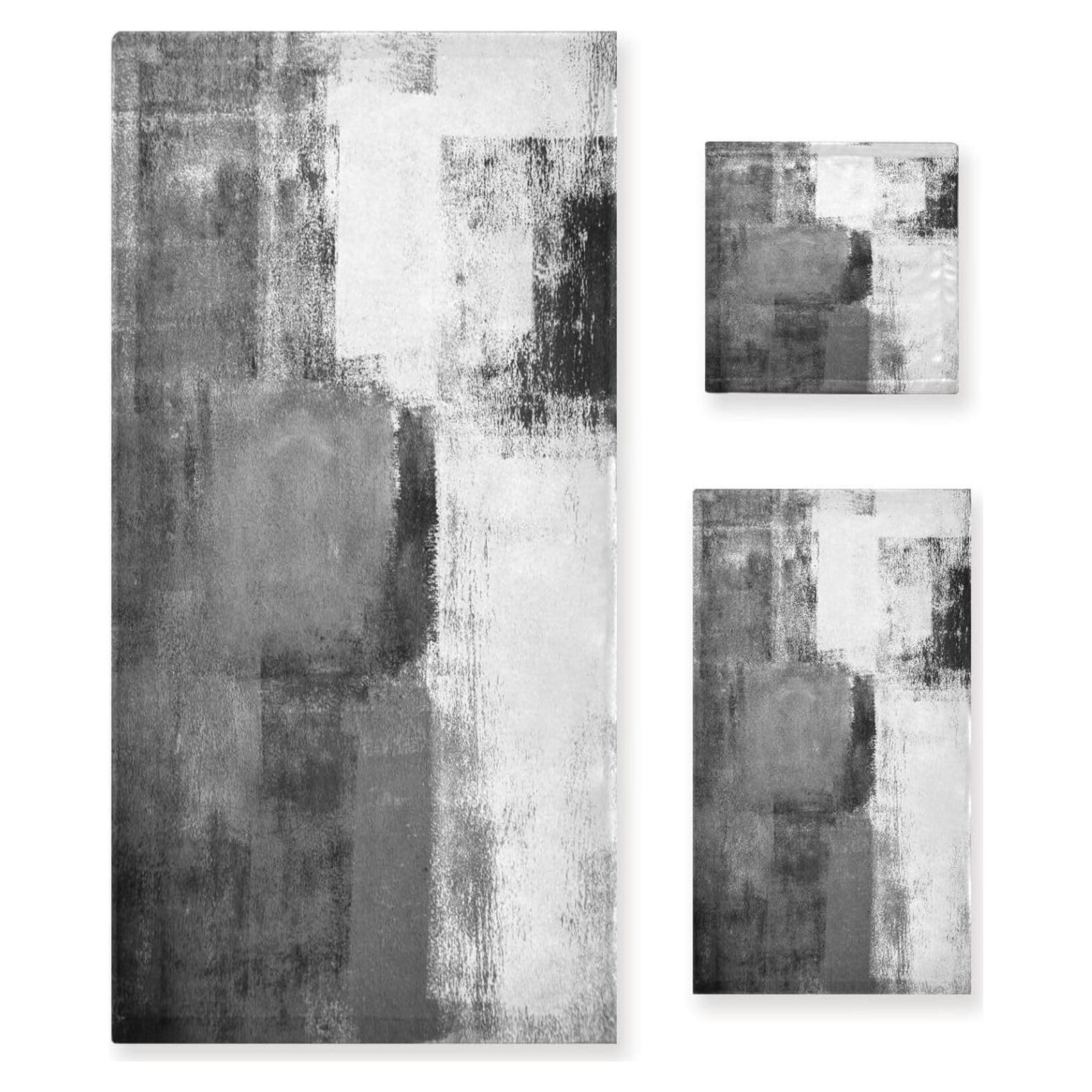 Juego de Toallas de Baño MATEKULI 3 Piezas Modernas Abstractas