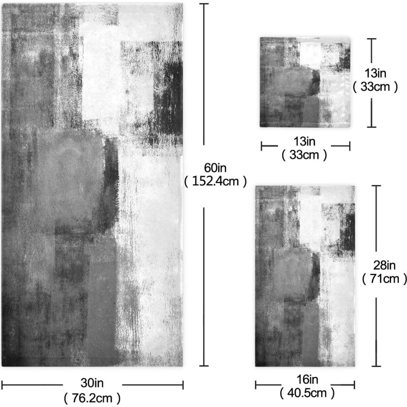 Juego de Toallas de Baño MATEKULI 3 Piezas Modernas Abstractas