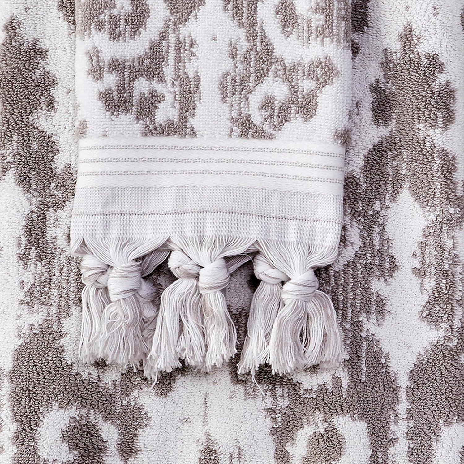 Juego de Toallas de Mano SKL Home Mirage Fringe 100% Algodón Taupe 40.6x66 cm