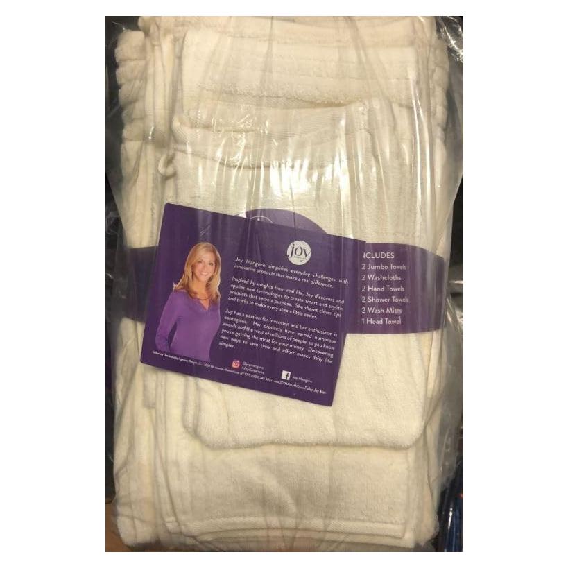 Juego de Toallas de Lujo Joy Mangano 11 Piezas Algodón Marfil