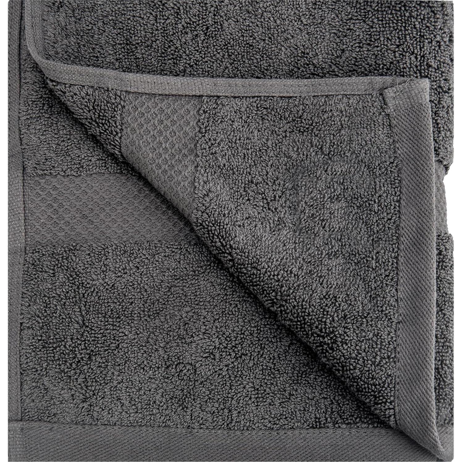 Sábanas de baño HERCULEAN 76.2x152.4 cm Pack 4 Algodón 100% Gris