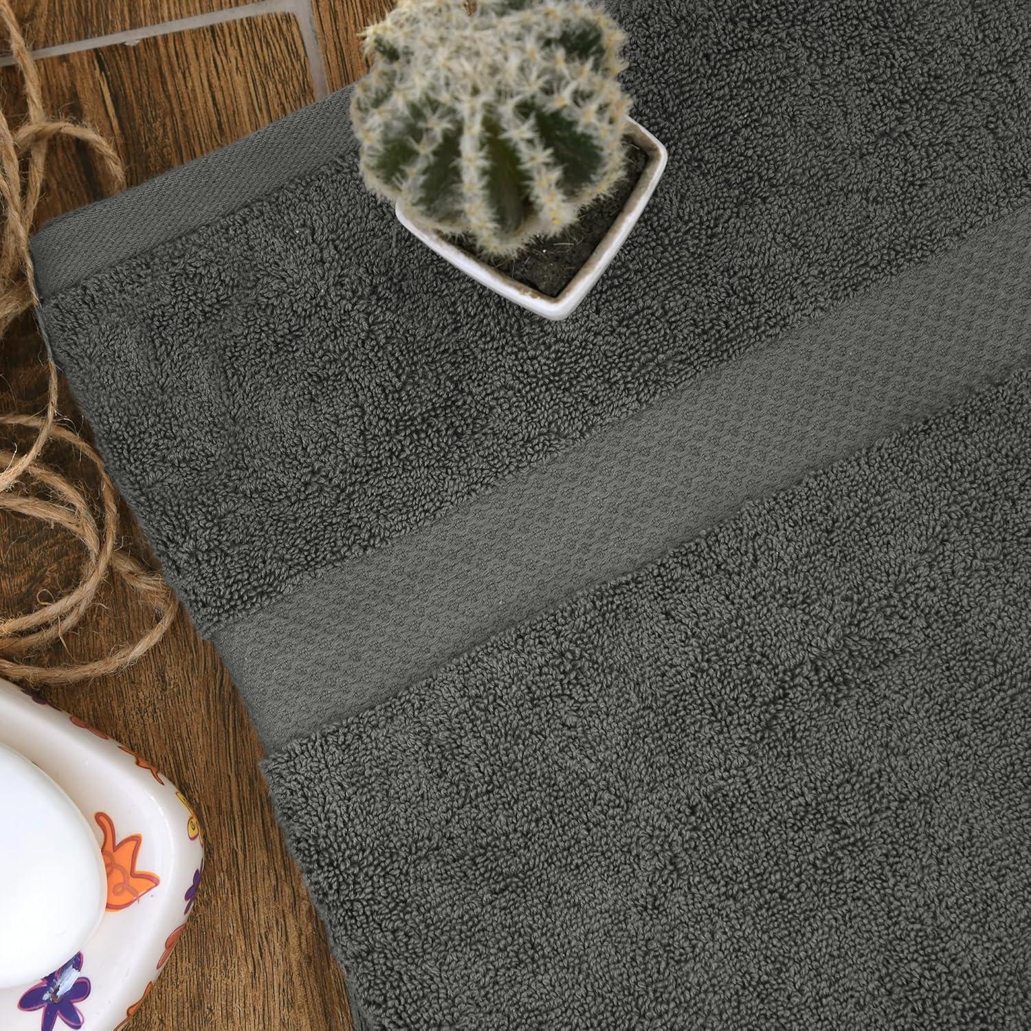 Sábanas de baño HERCULEAN 76.2x152.4 cm Pack 4 Algodón 100% Gris