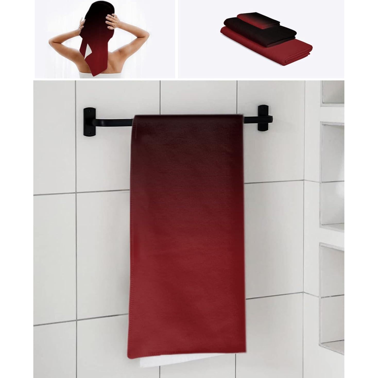 Juego de Toallas de Baño DecorLovee 3 Piezas Microfibra