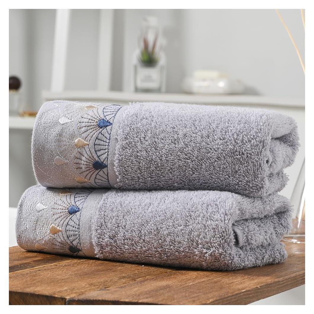 Juego de Toallas de Mano Absnuopt 2 Piezas 33x74cm Algodón Azul